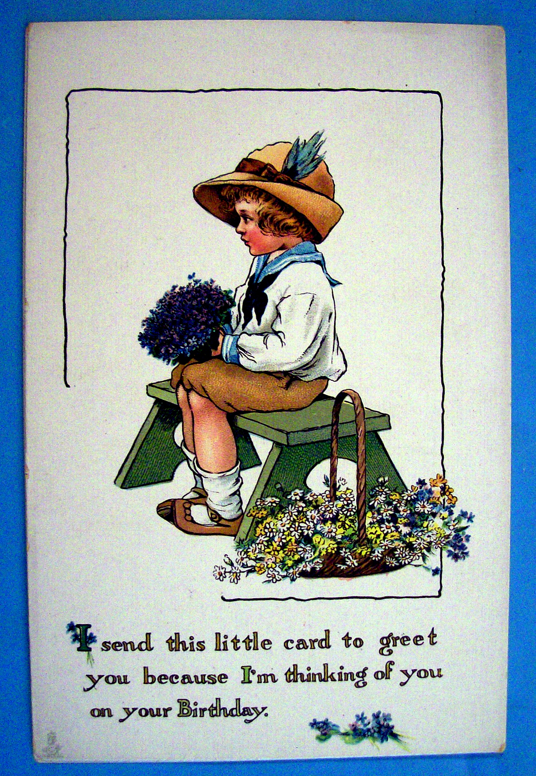 Birthday Children Postcard By Tuck's with Child Sitting