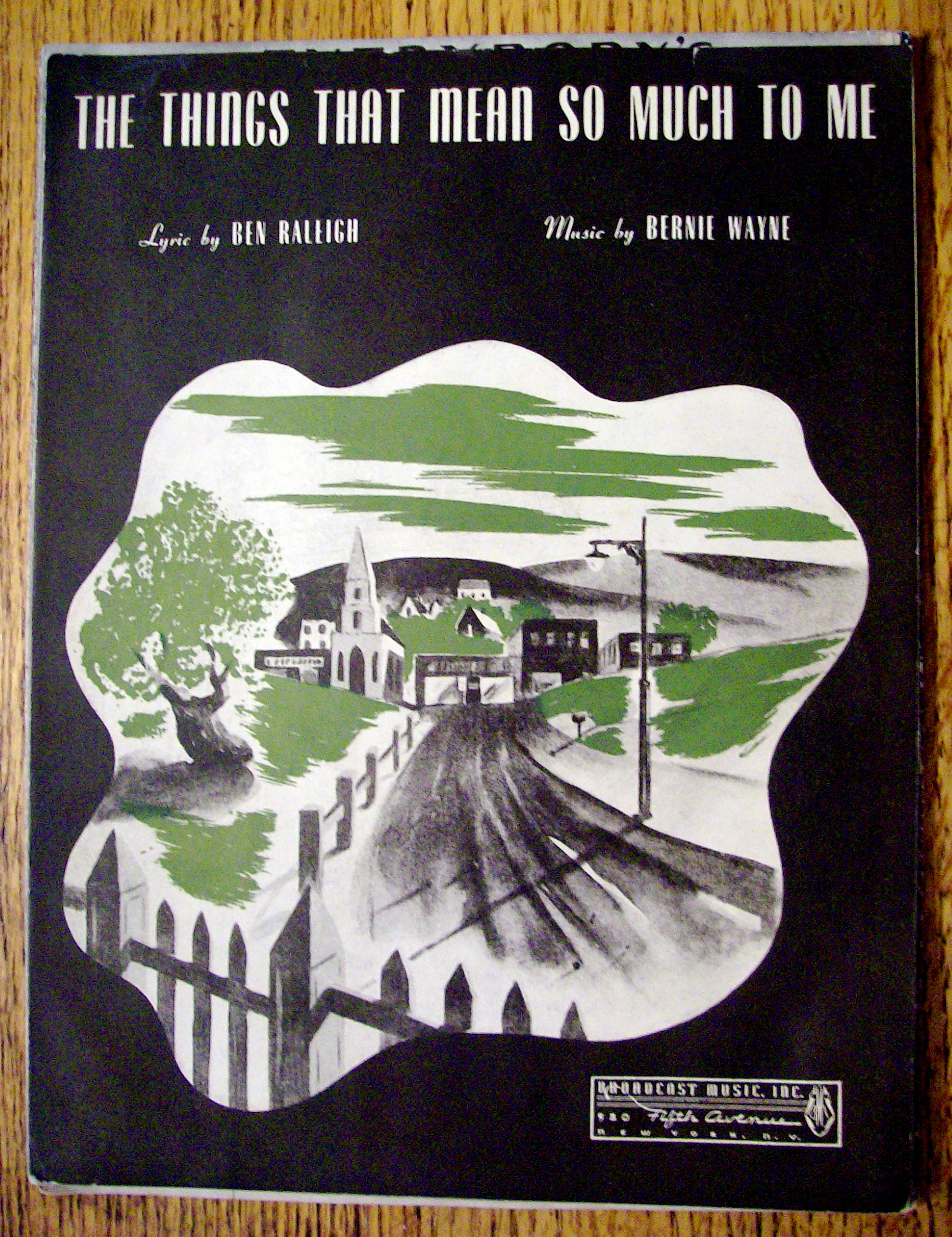 Sheet Music For 1943 The Things That Mean So Much