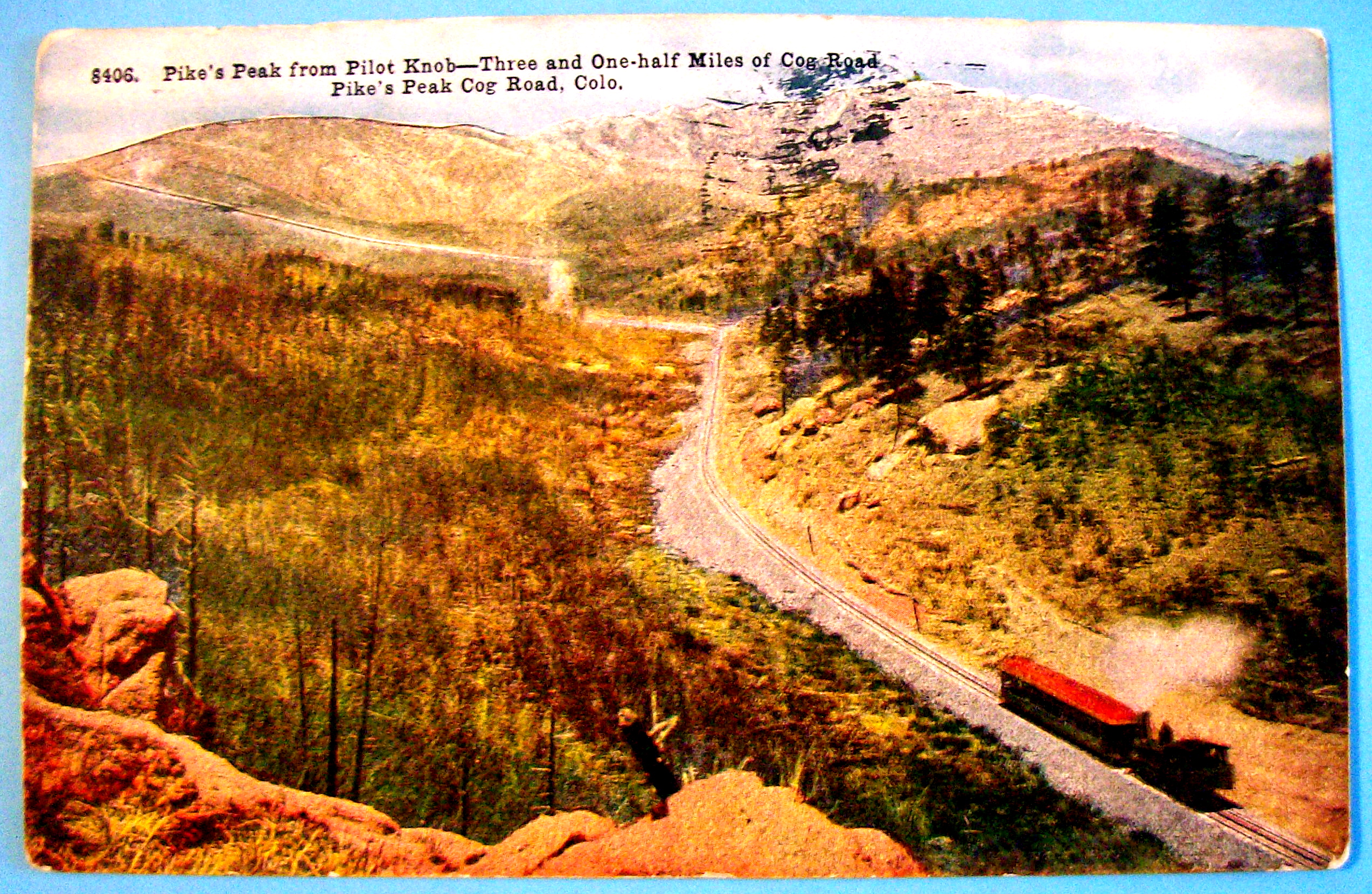 Pike's Peak Cog Road, Colorado Postcard