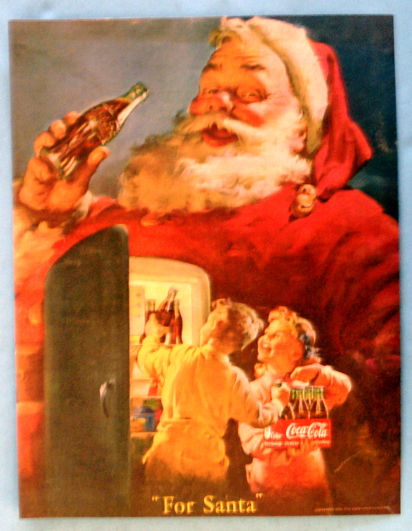 1950 Coca Cola with Santa Claus & Children