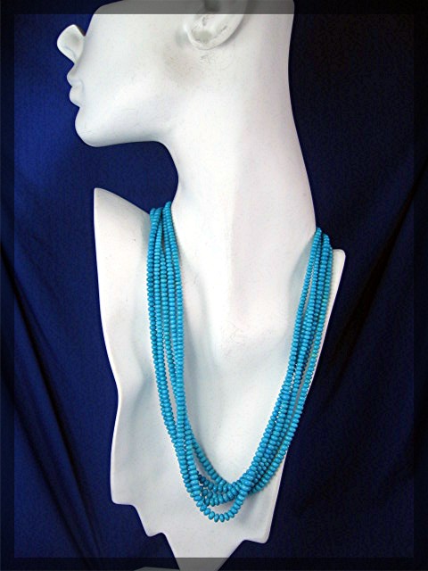 Necklace Turquoise Sleeping Beauty 5 Strand  Sterling S