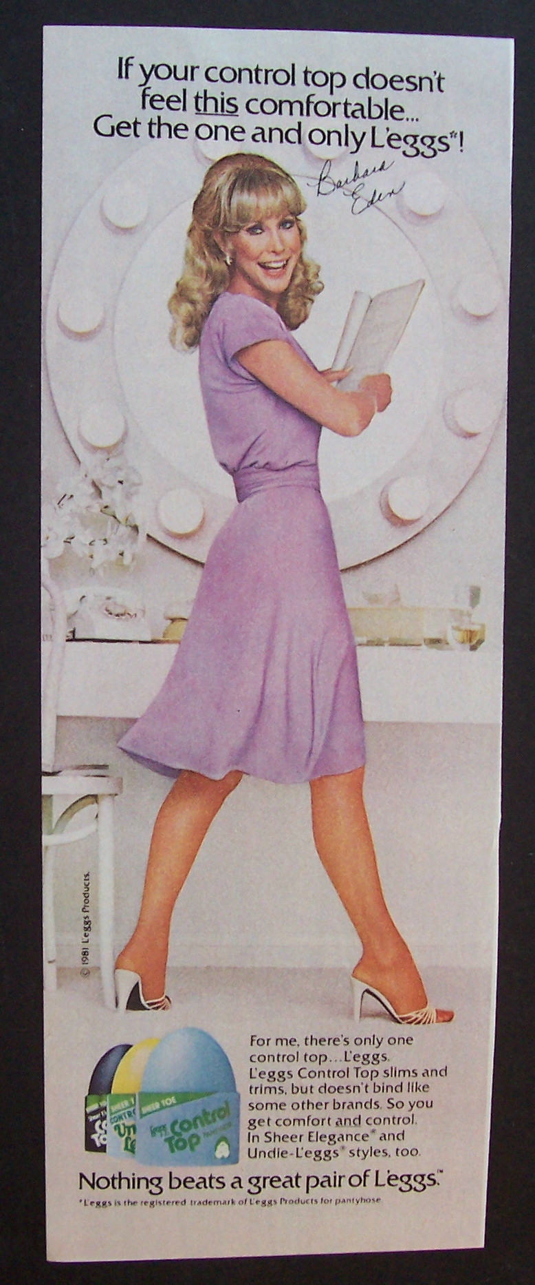 1981  Legg's Control Top Pantyhose w/  Barbara  Eden