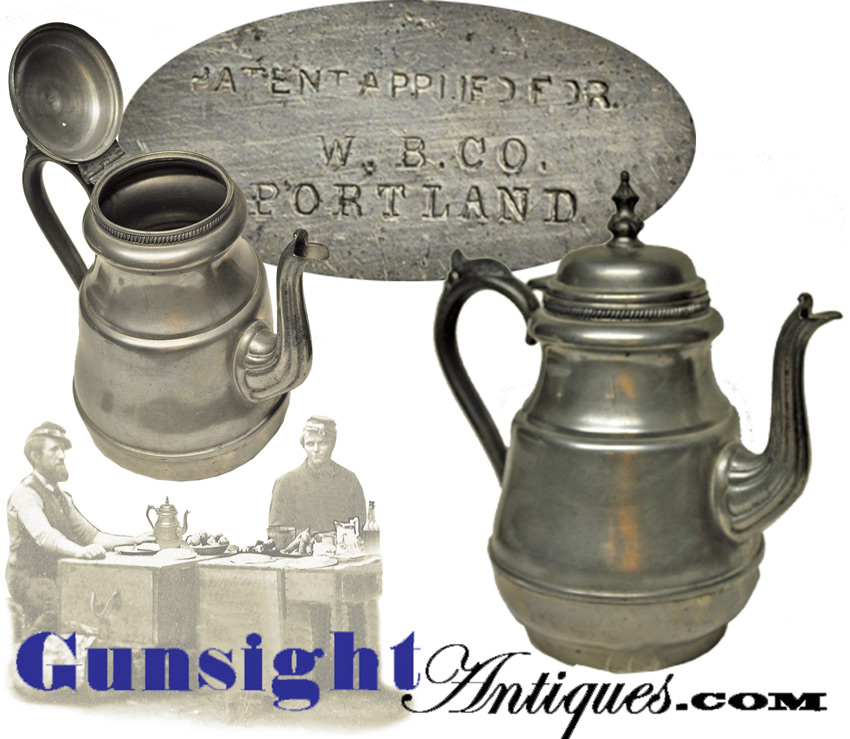 mid 1800s - W. B. & Co.- Portland Pewter Coffee Pot