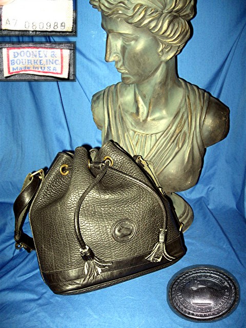 Dooney and Bourke Black leather bucket handbag