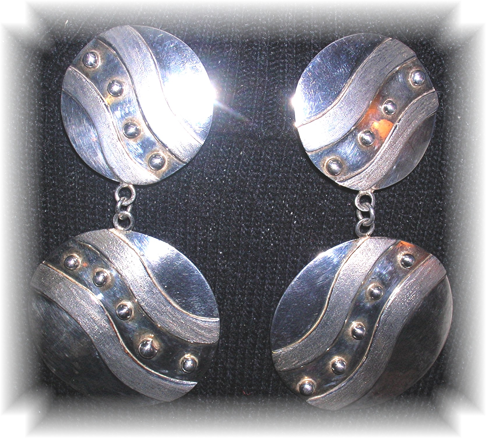 3 InchSigned Sterling Silver Mexican Earrings