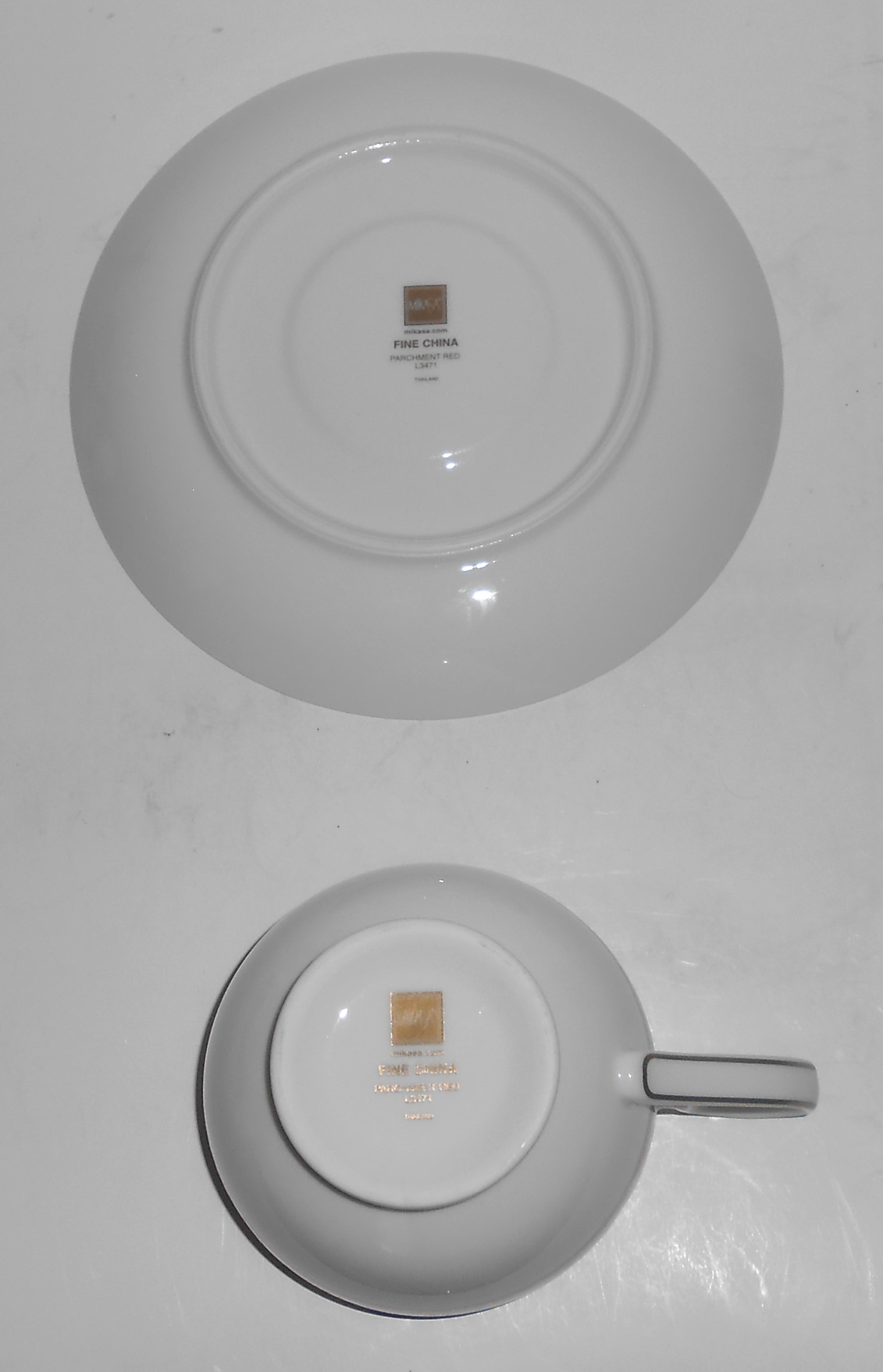 Mikasa Fine China Red Parchment Cup & Saucer Set