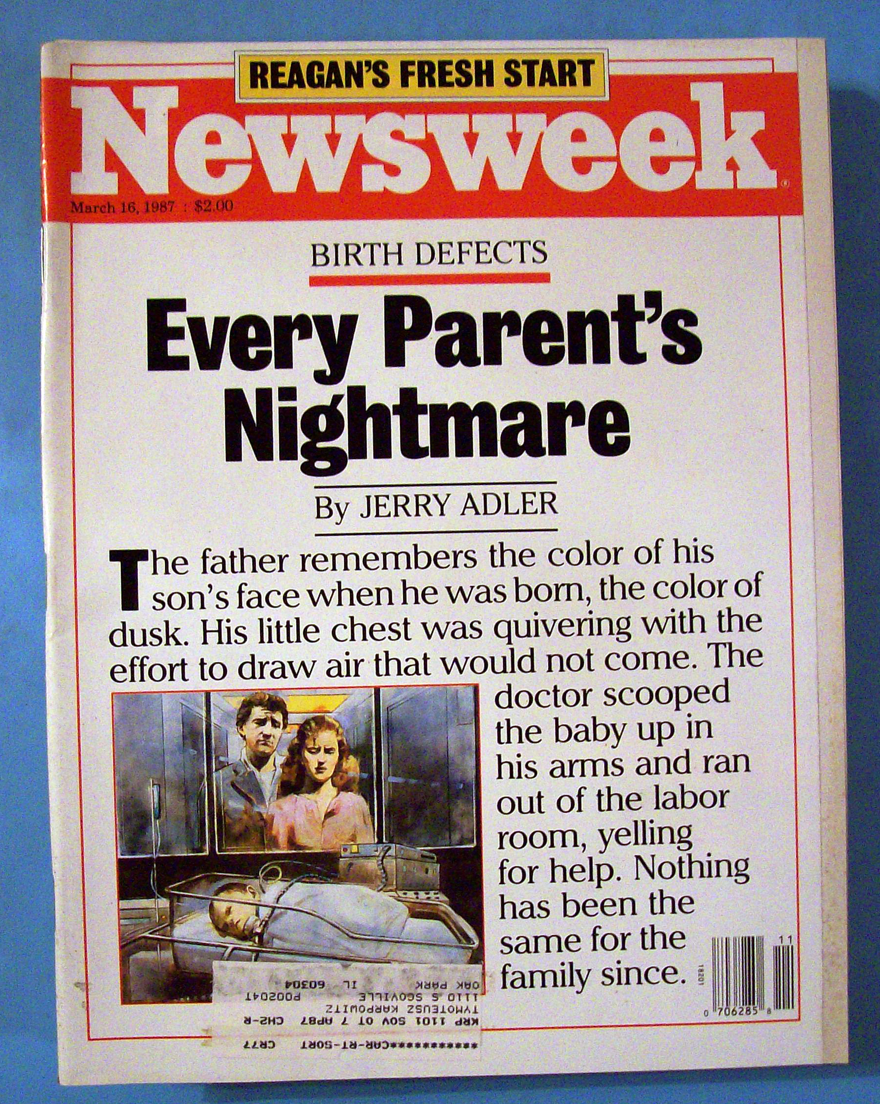 Newsweek Magazine - March 16, 1987 - Birth Defects