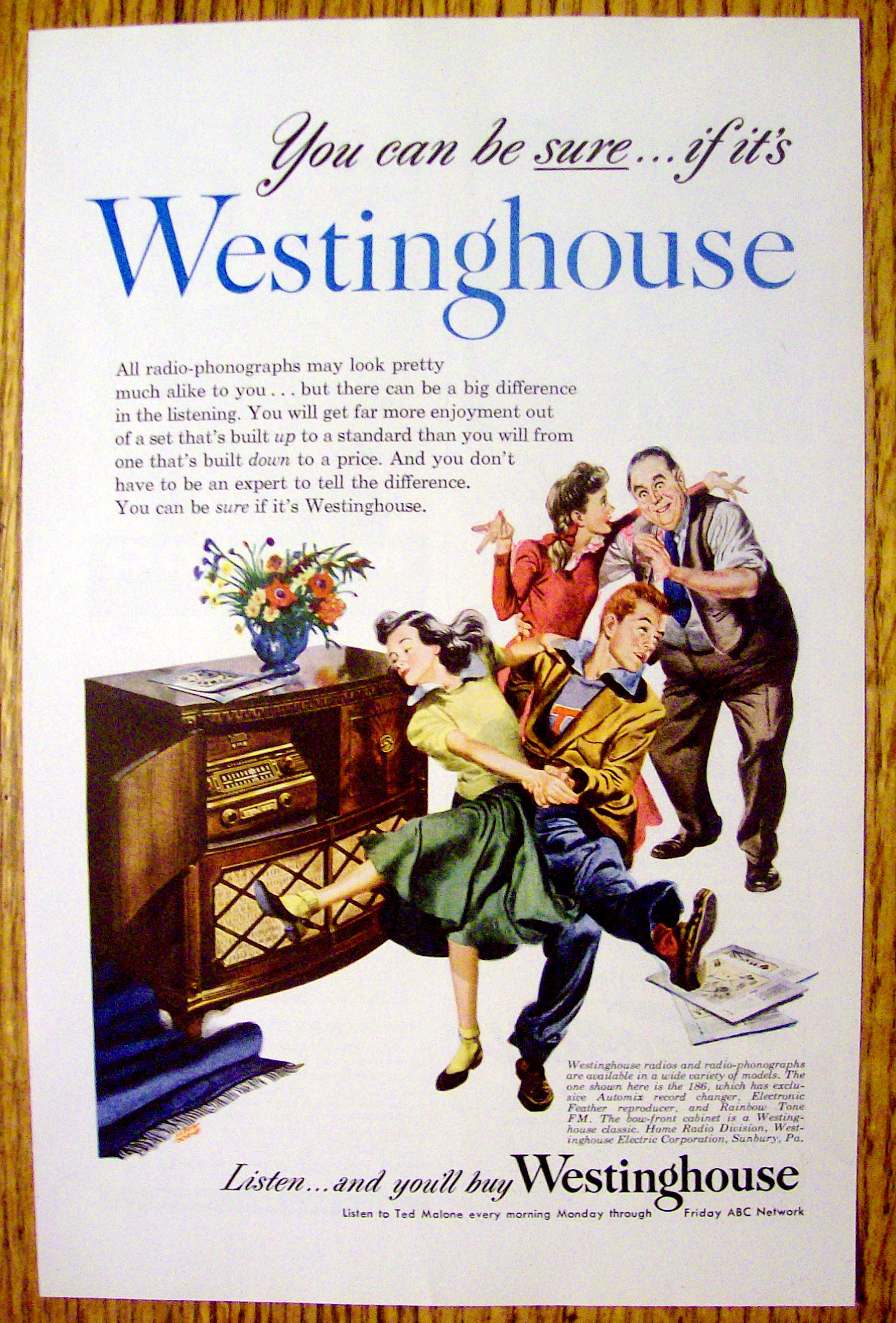 1948 Westinghouse Radio-Phonograph with Young Kids