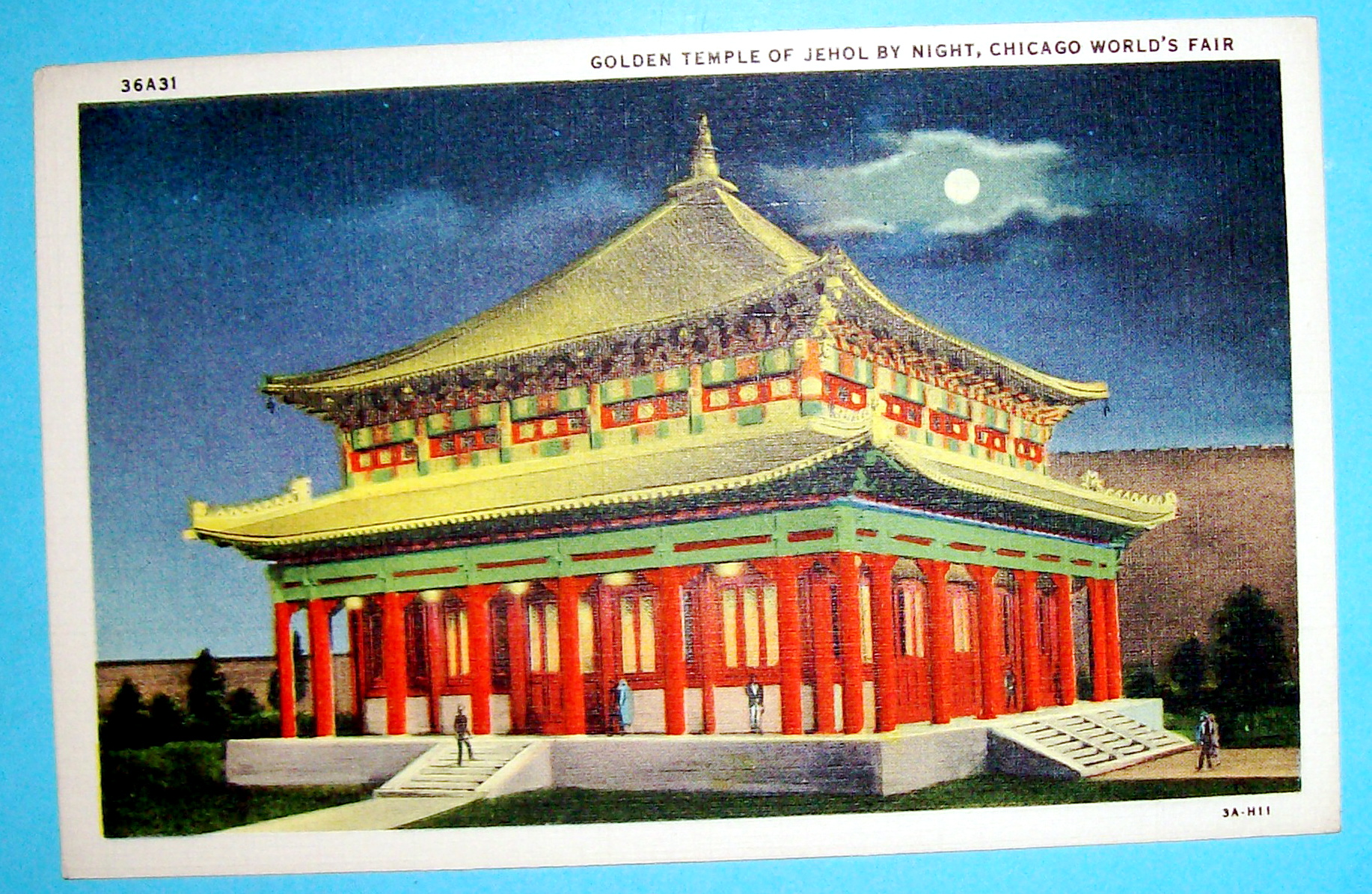 Golden Temple of Jehol By Night Postcard (Chicago Fair)