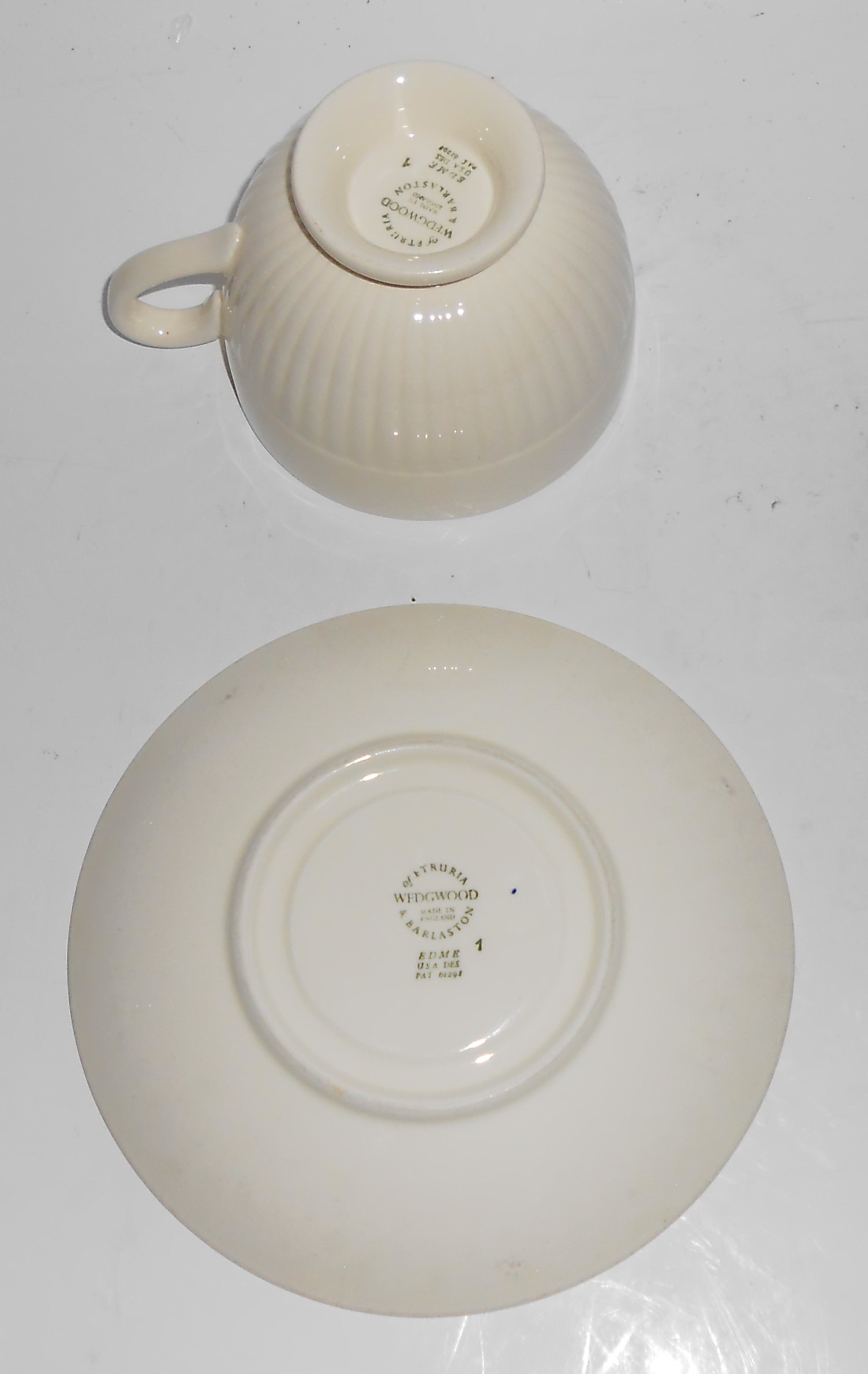 Wedgwood Pottery China Edme Off White Cup & Saucer Set