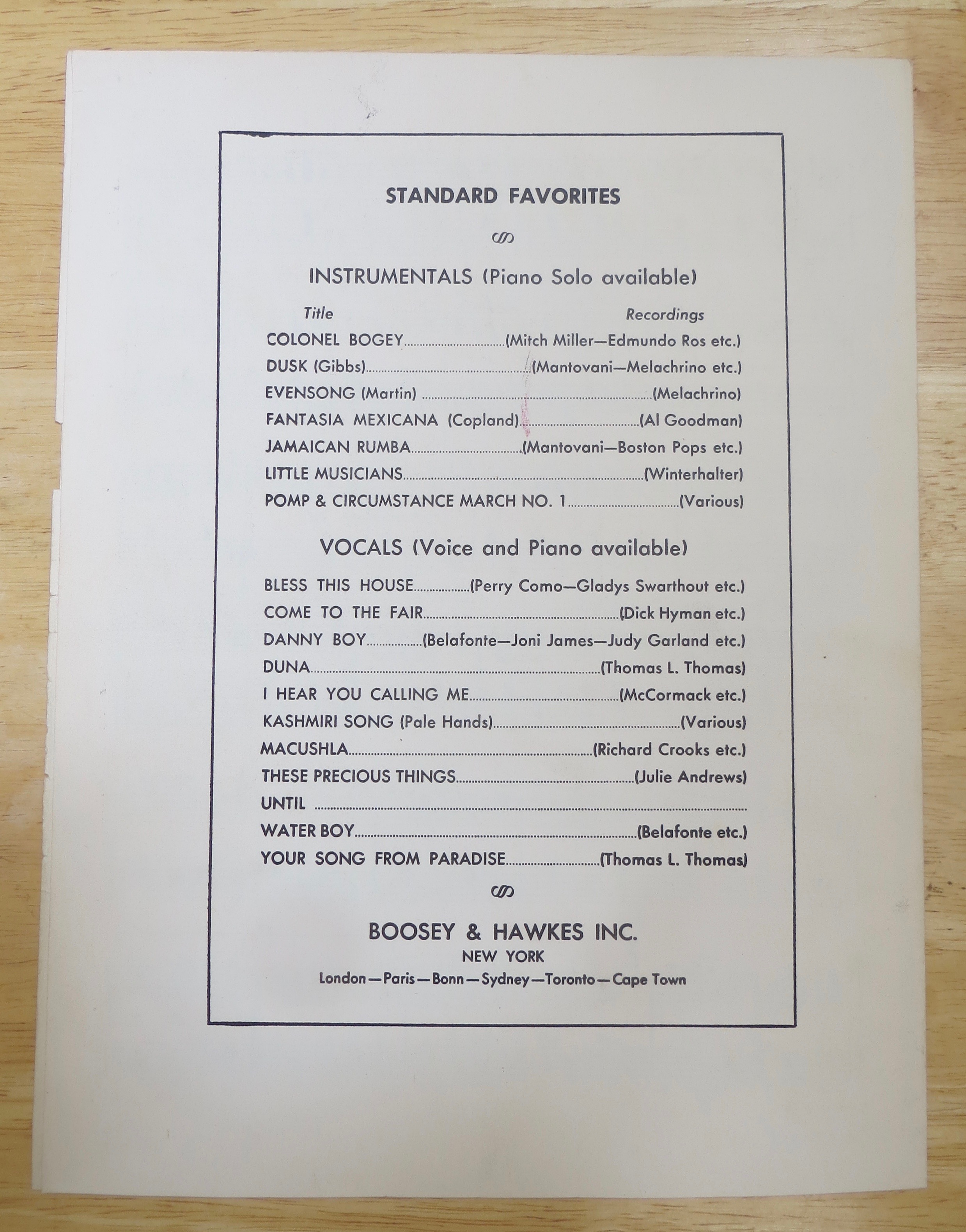 1943 Colonel Bogey Sheet Music