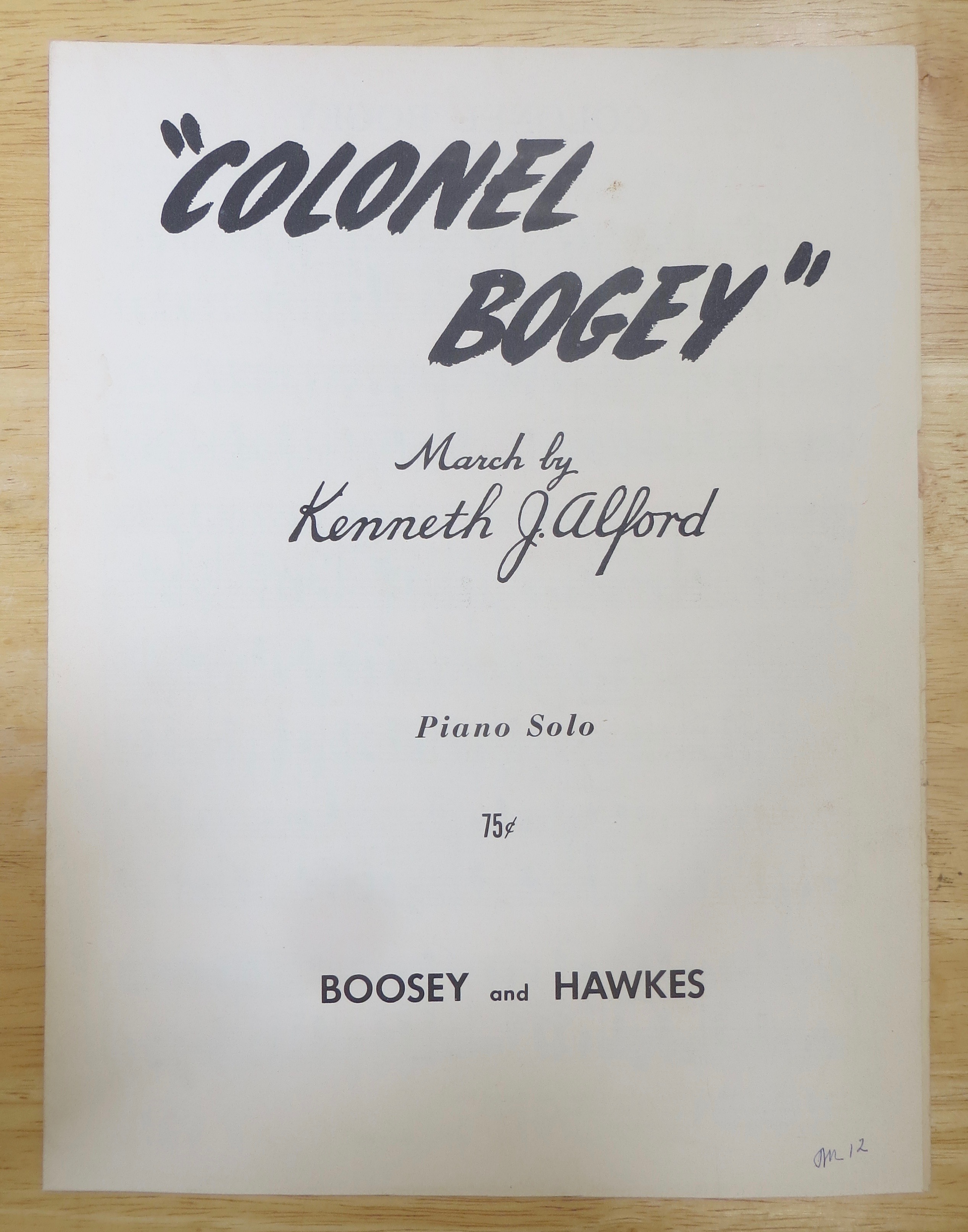 1943 Colonel Bogey Sheet Music