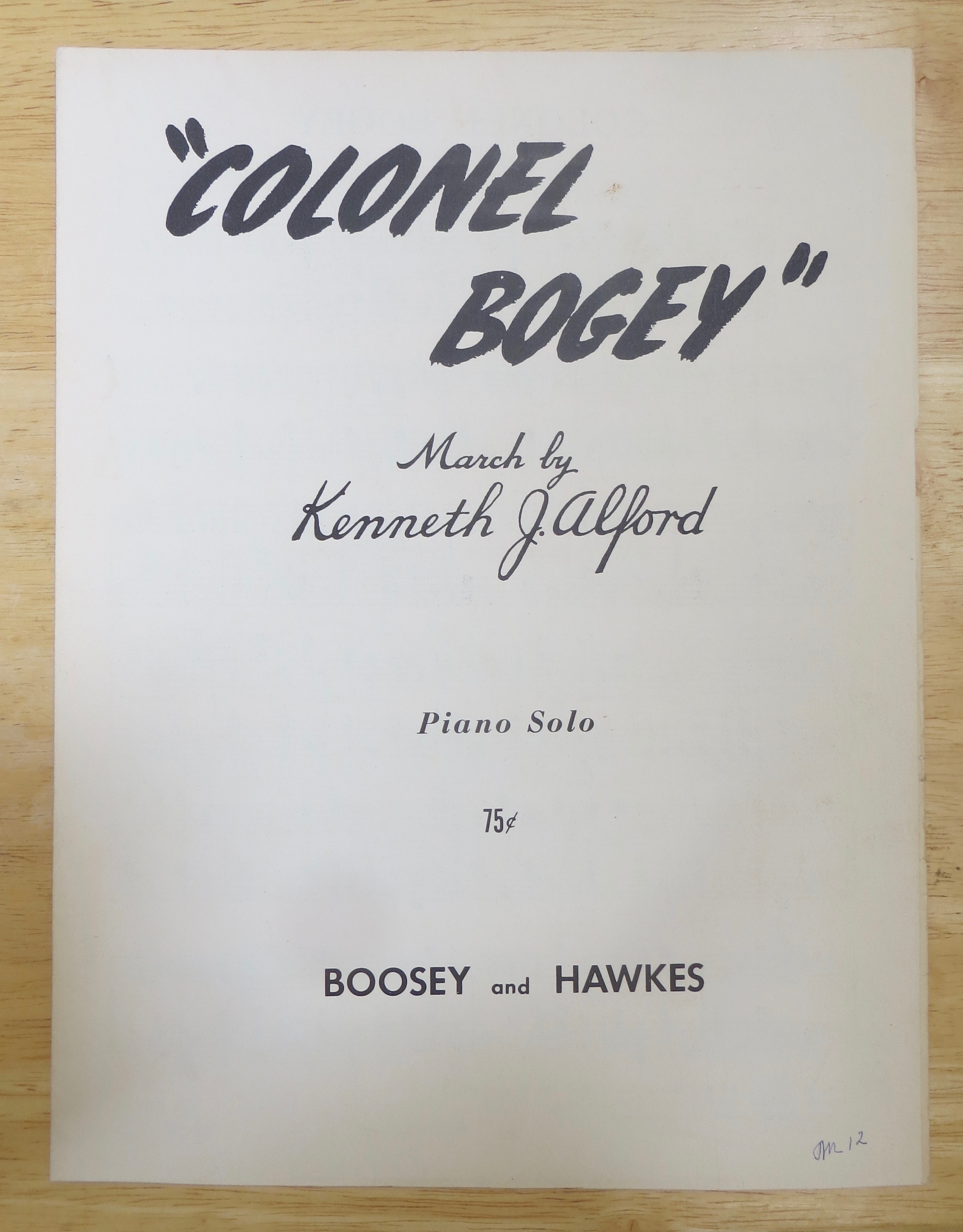 1943 Colonel Bogey Sheet Music