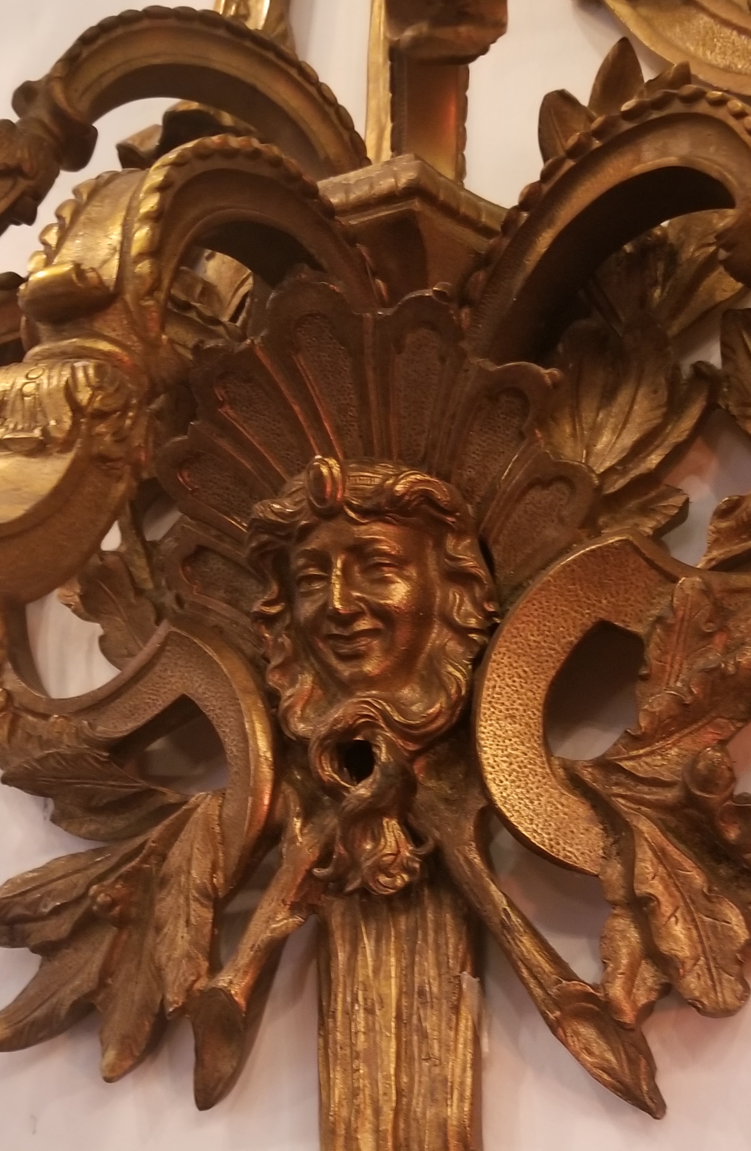 set of 3 monumental victorian wall sconces