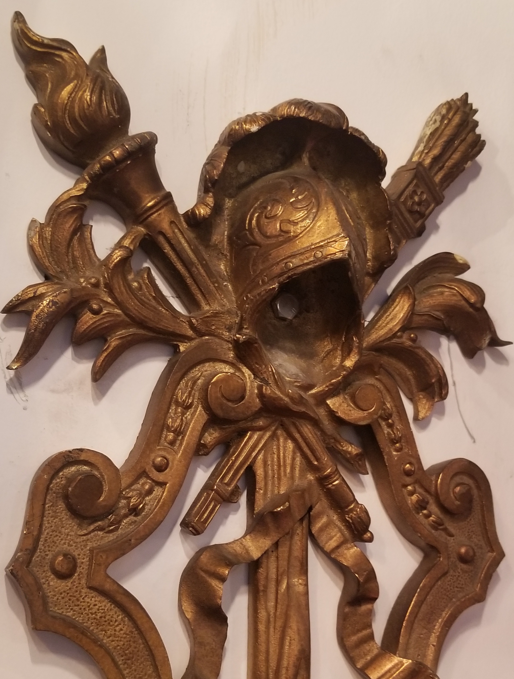 set of 3 monumental victorian wall sconces