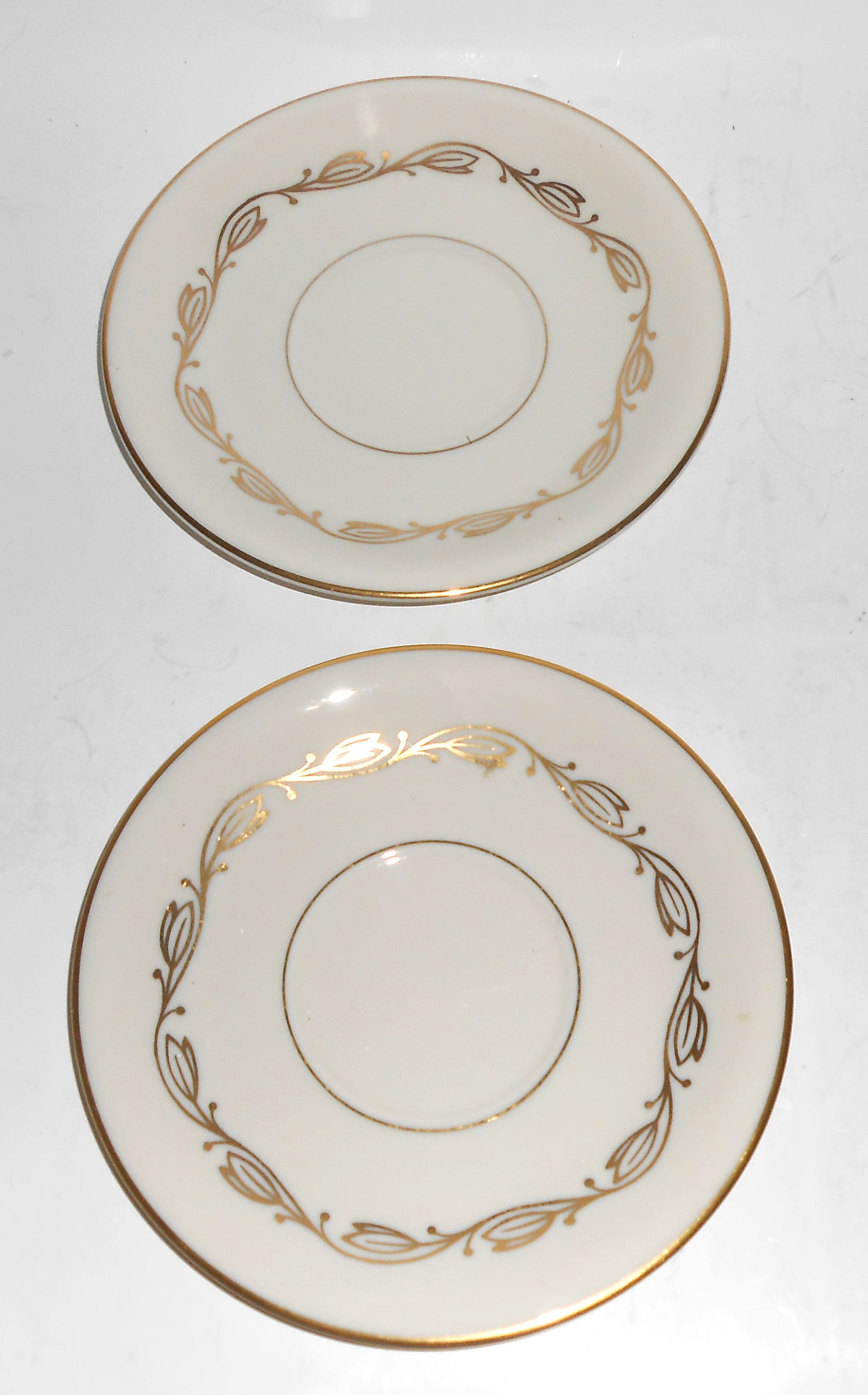 Pickard Porcelain China Gold Symphony Pair Saucers