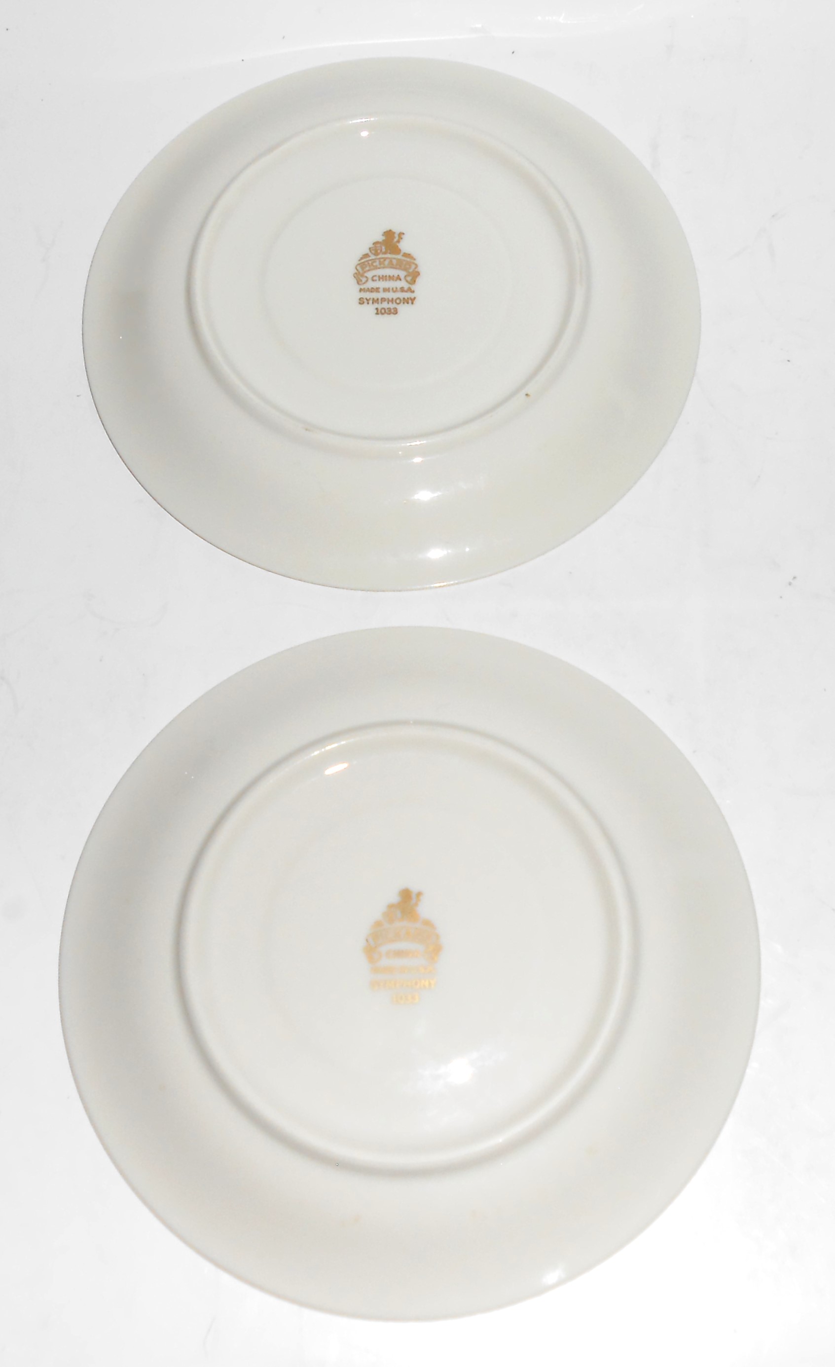 Pickard Porcelain China Gold Symphony Pair Saucers