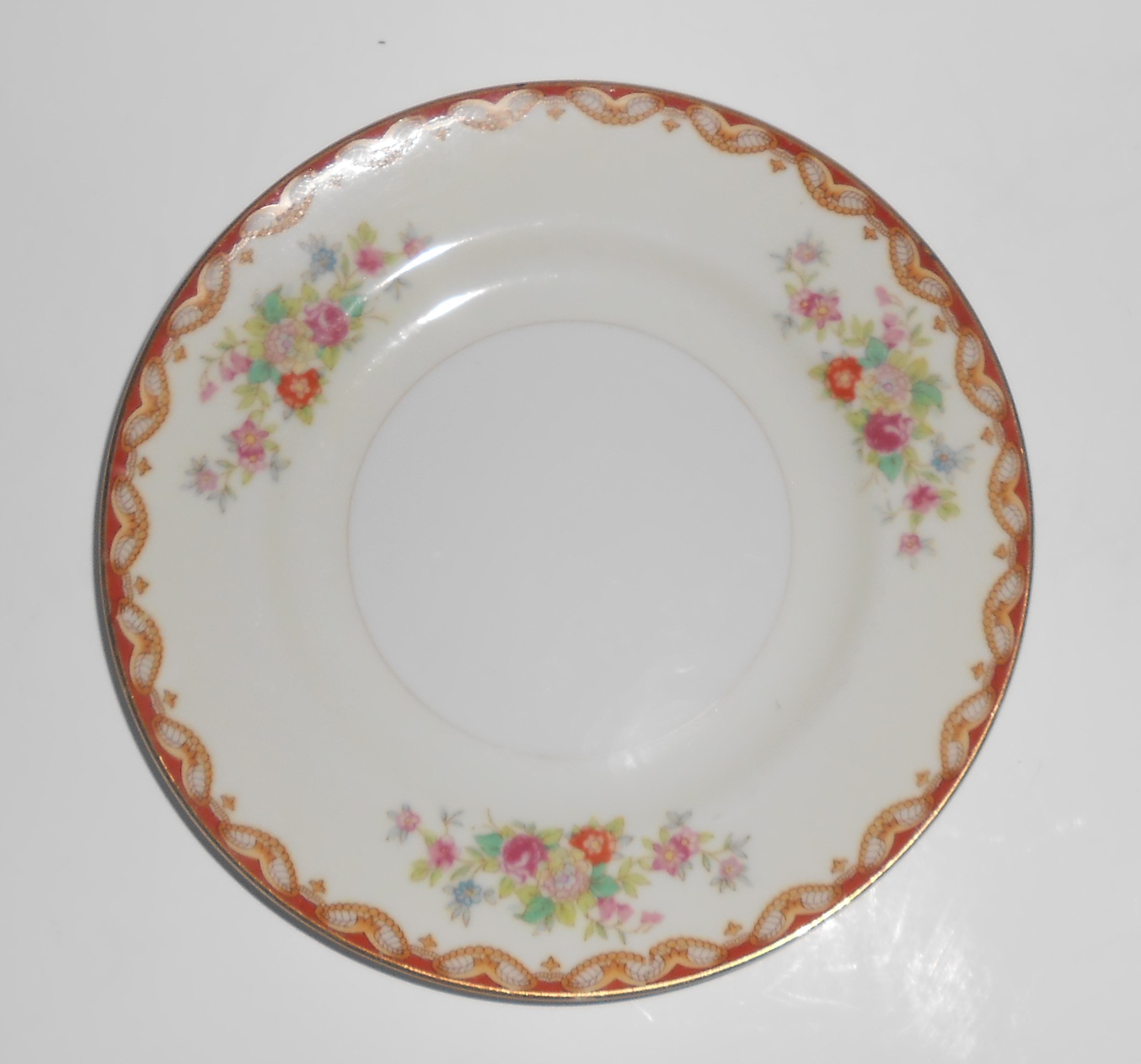 Diamond Porcelain China Roslyn w/Gold Bread Plate
