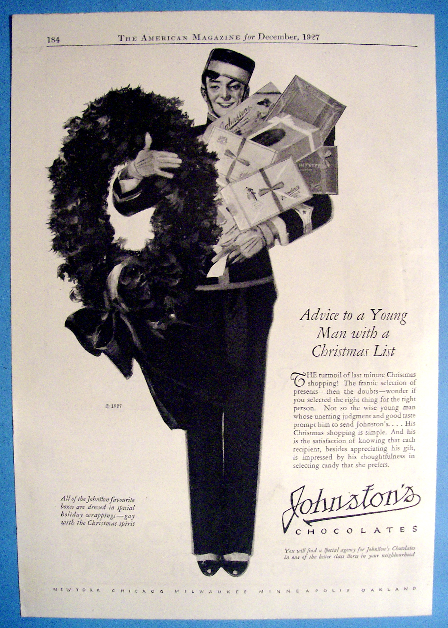 1927 Johnston's Chocolates