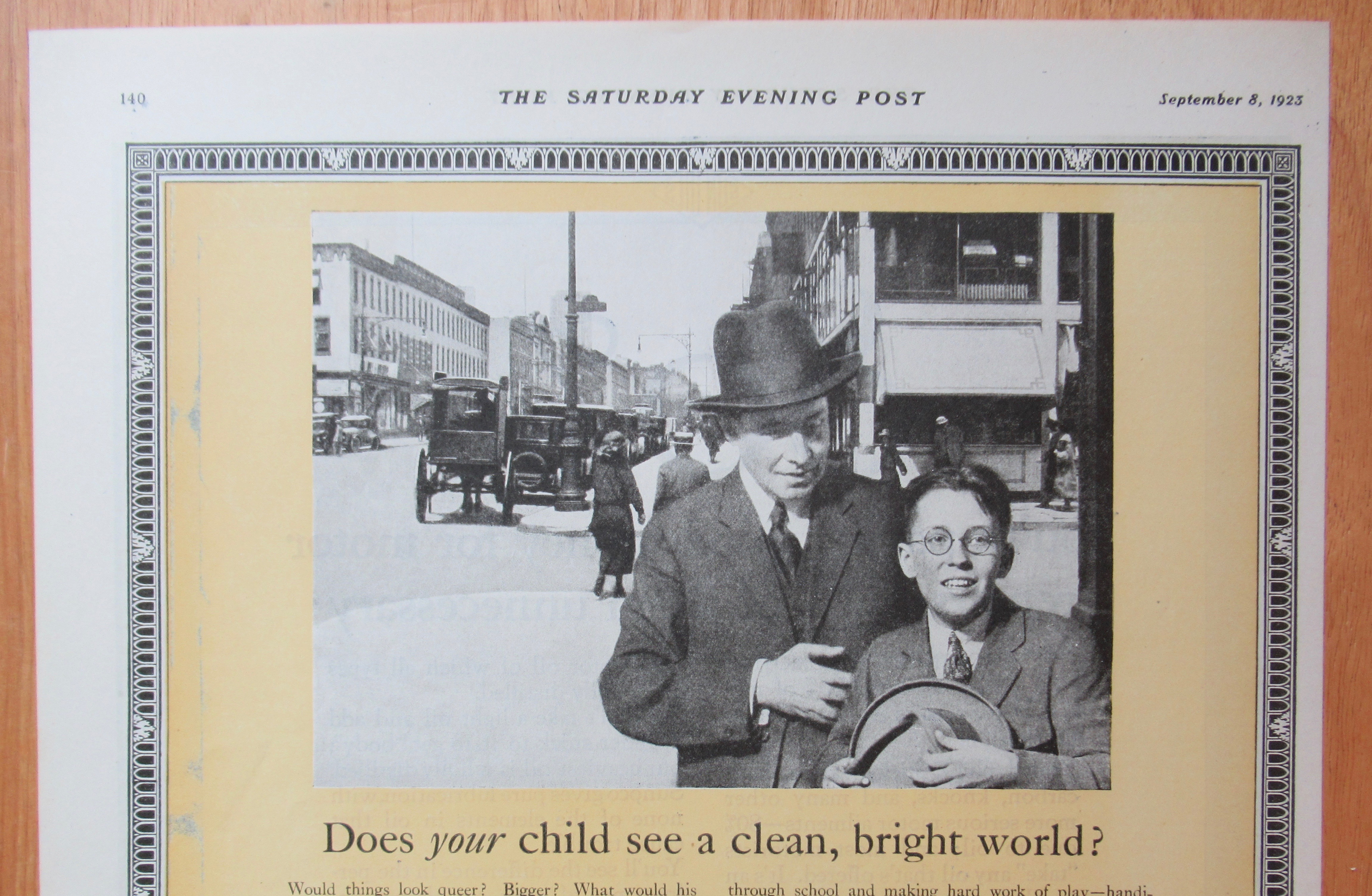 1923 Wellsworth Glasses with Man & Boy with Eye Glasses