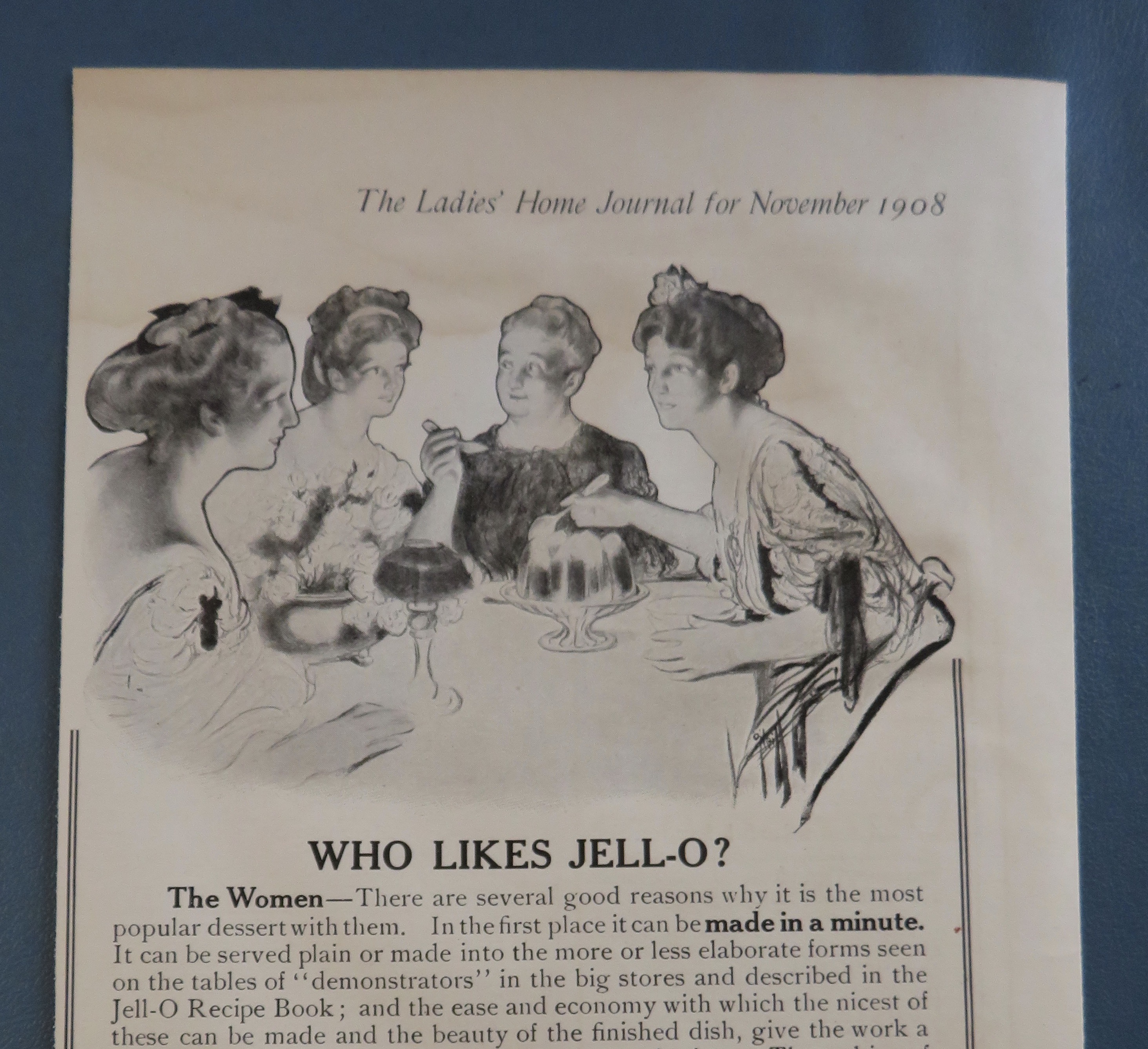 1908 Jell-O with Women Around Table Enjoying Jell-O