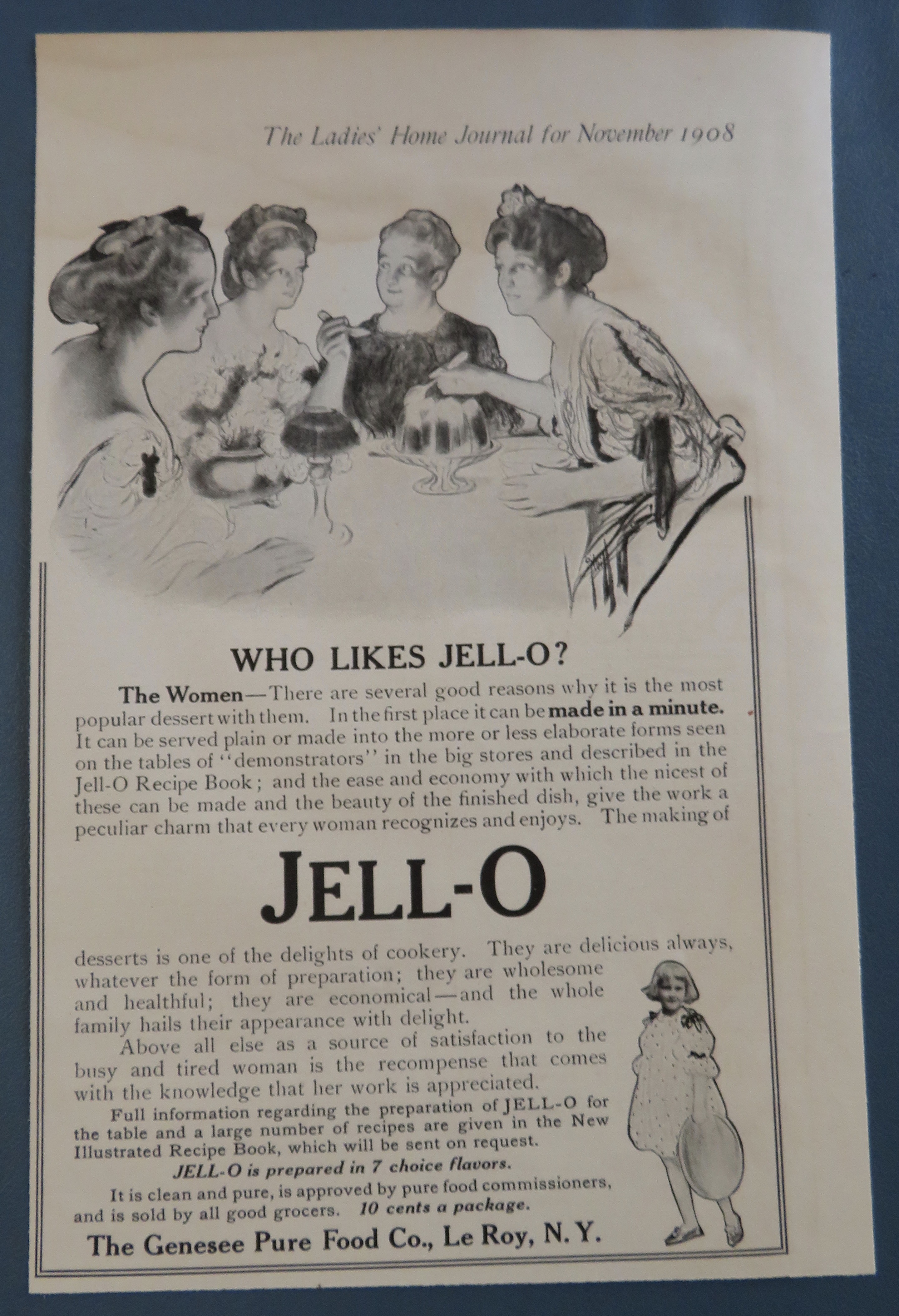 1908 Jell-O with Women Around Table Enjoying Jell-O