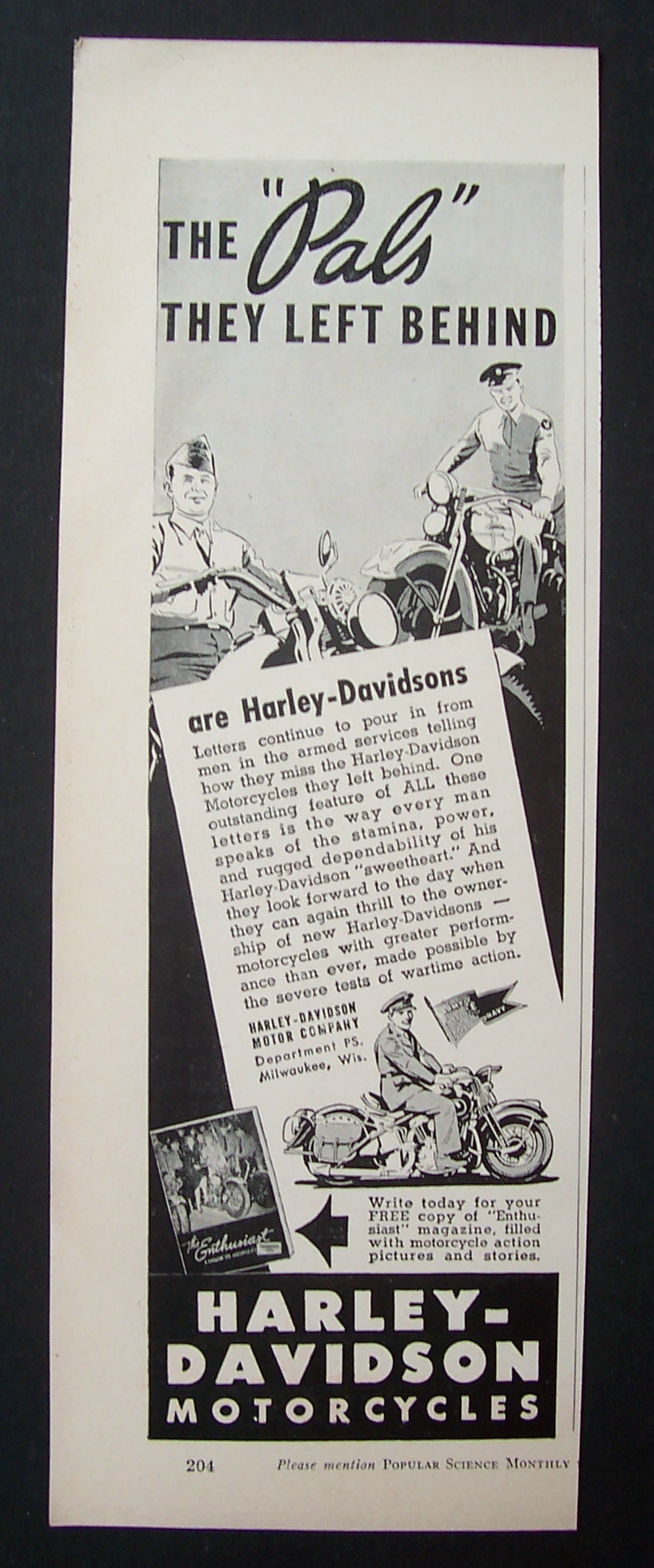 1943  Harley - Davidson  Motorcycles