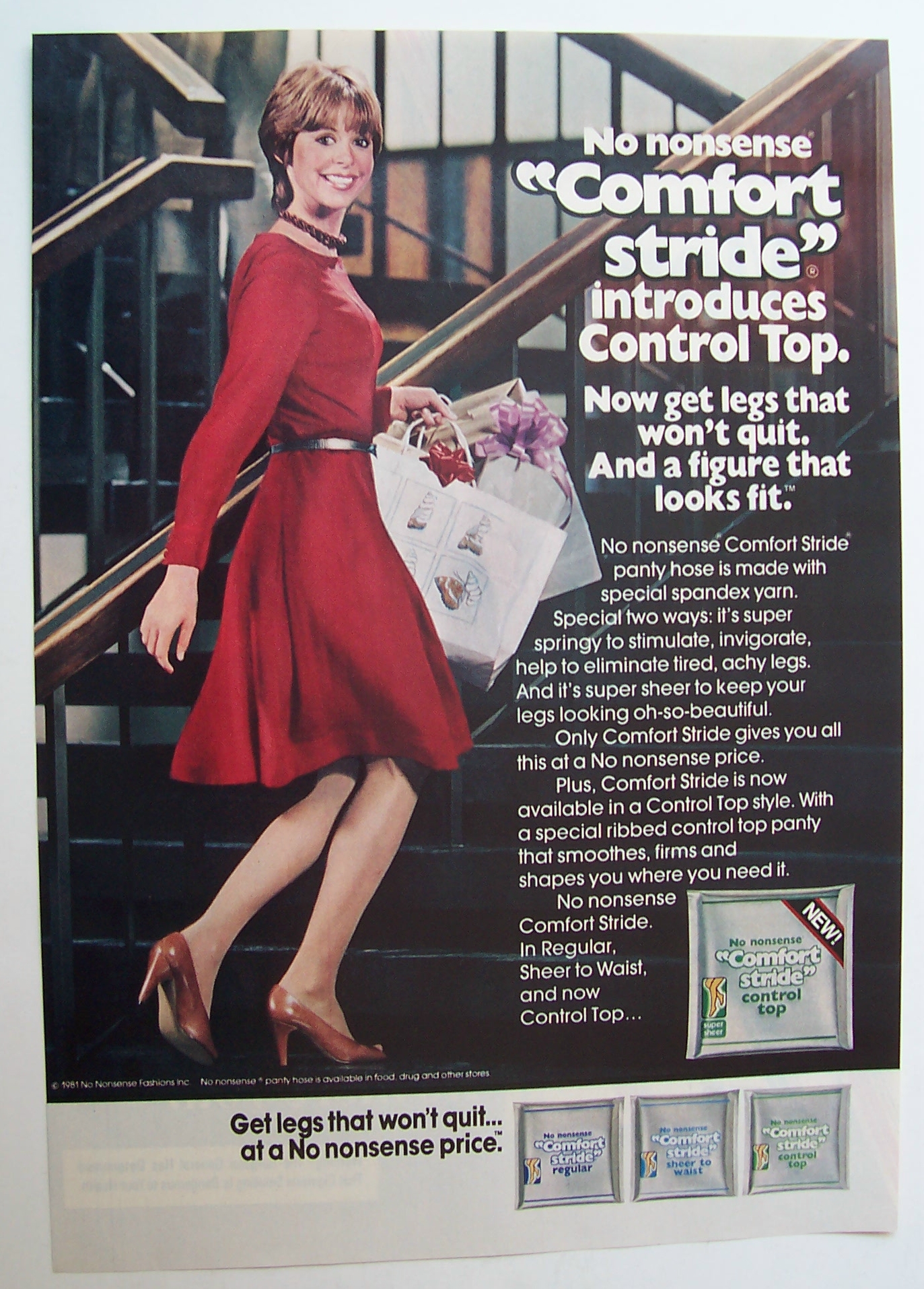 1981  No Nonsense Comfort Stride Pantyhose