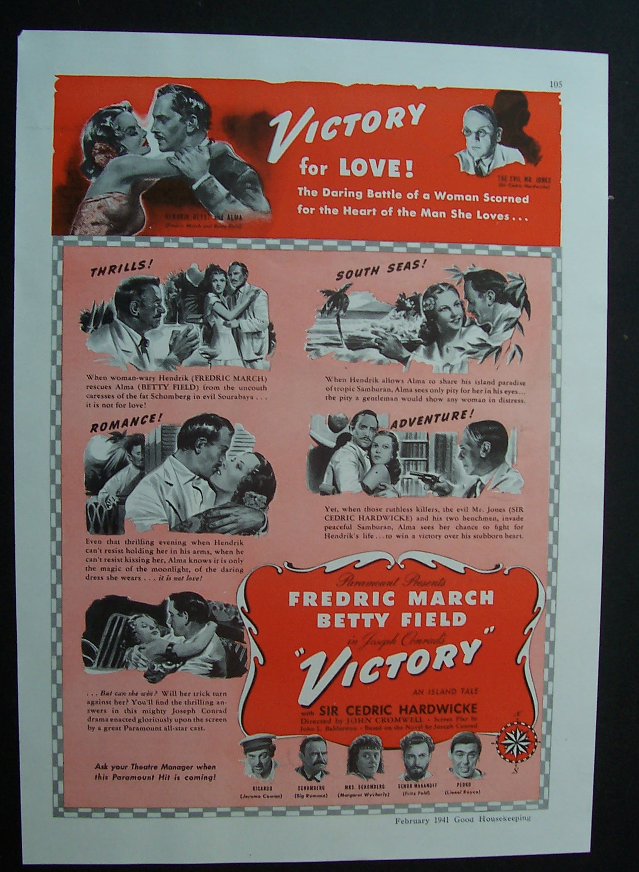 1941 Movie Ad For Victory