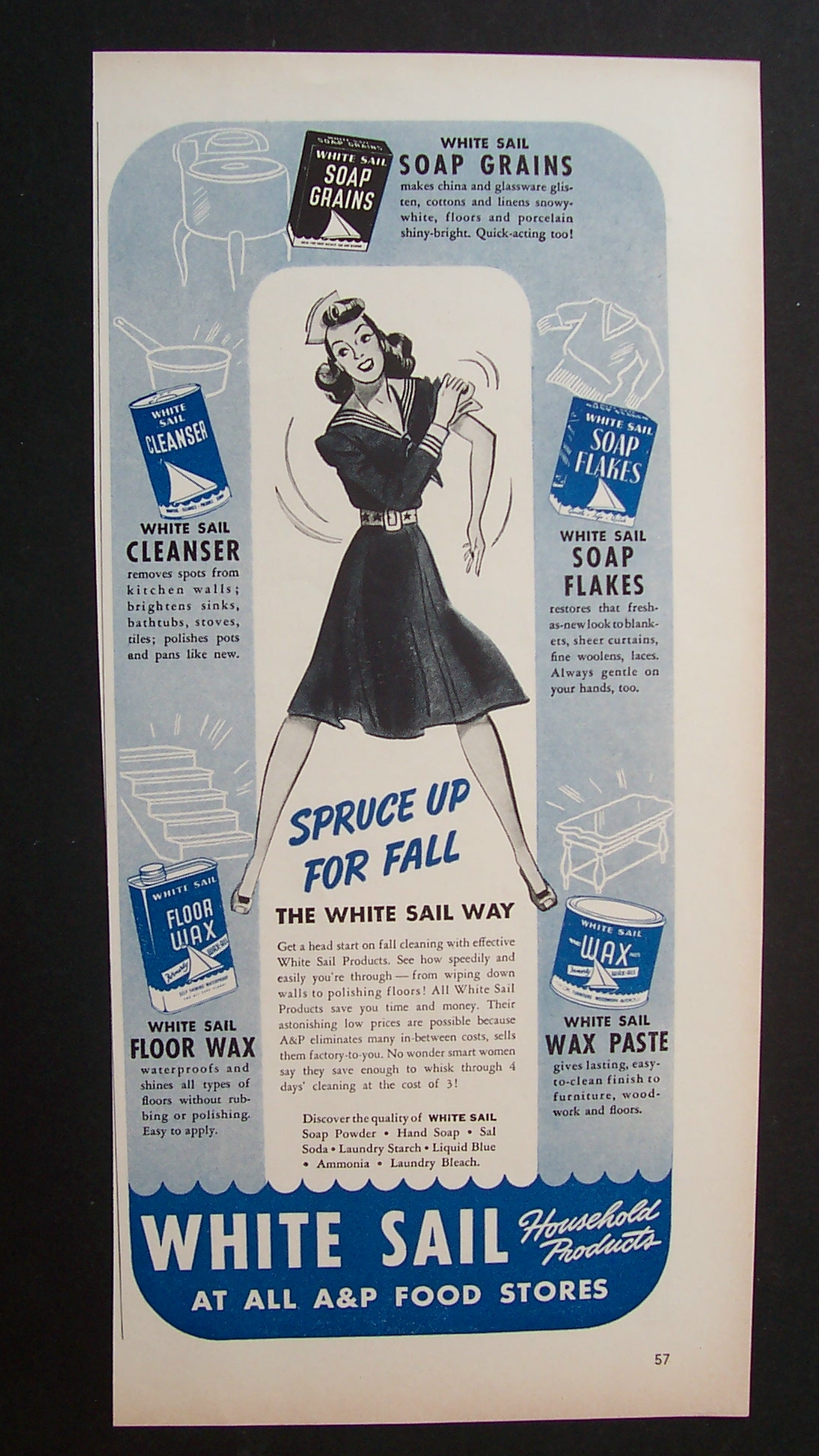 1941  White  Sail  Household  Products