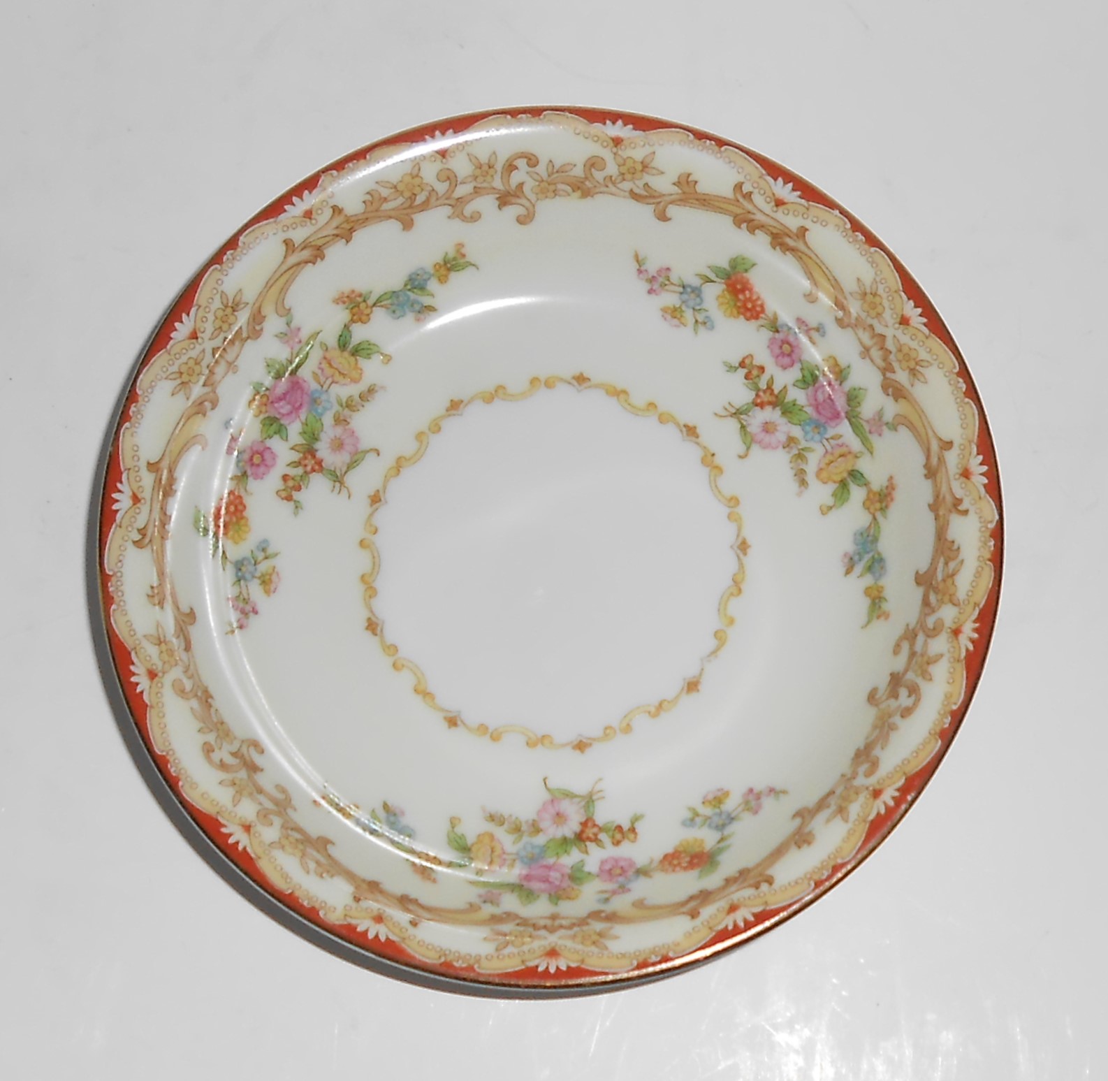 Noritake Porcelain China Floral w/Gold Trim Yellow Body
