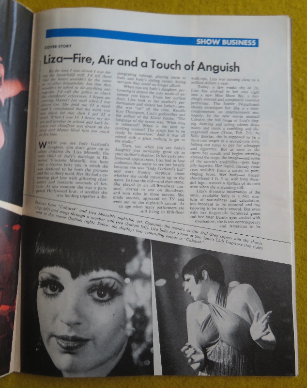 Time Magazine February 28, 1972 Liza Minnelli