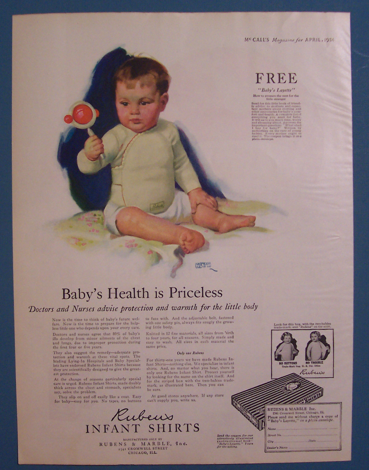 1924  Rubens  Infant  Shirts