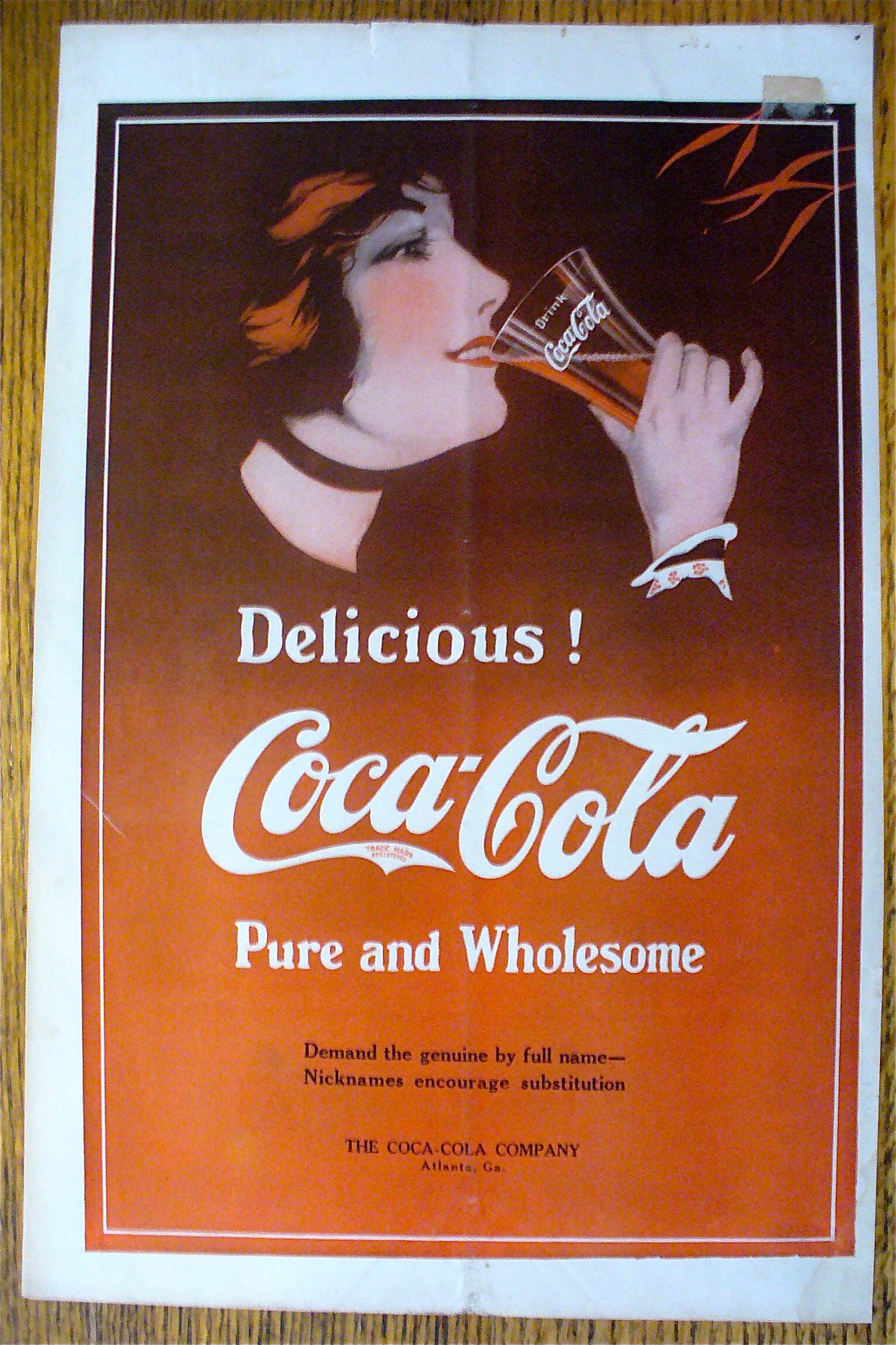 1914 Coca-Cola (Coke) with Woman's Face Drinking Soda