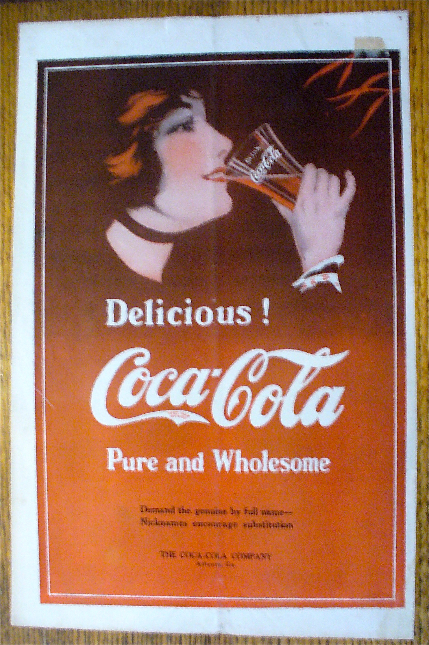 1914 Coca-Cola (Coke) with Woman's Face Drinking Soda