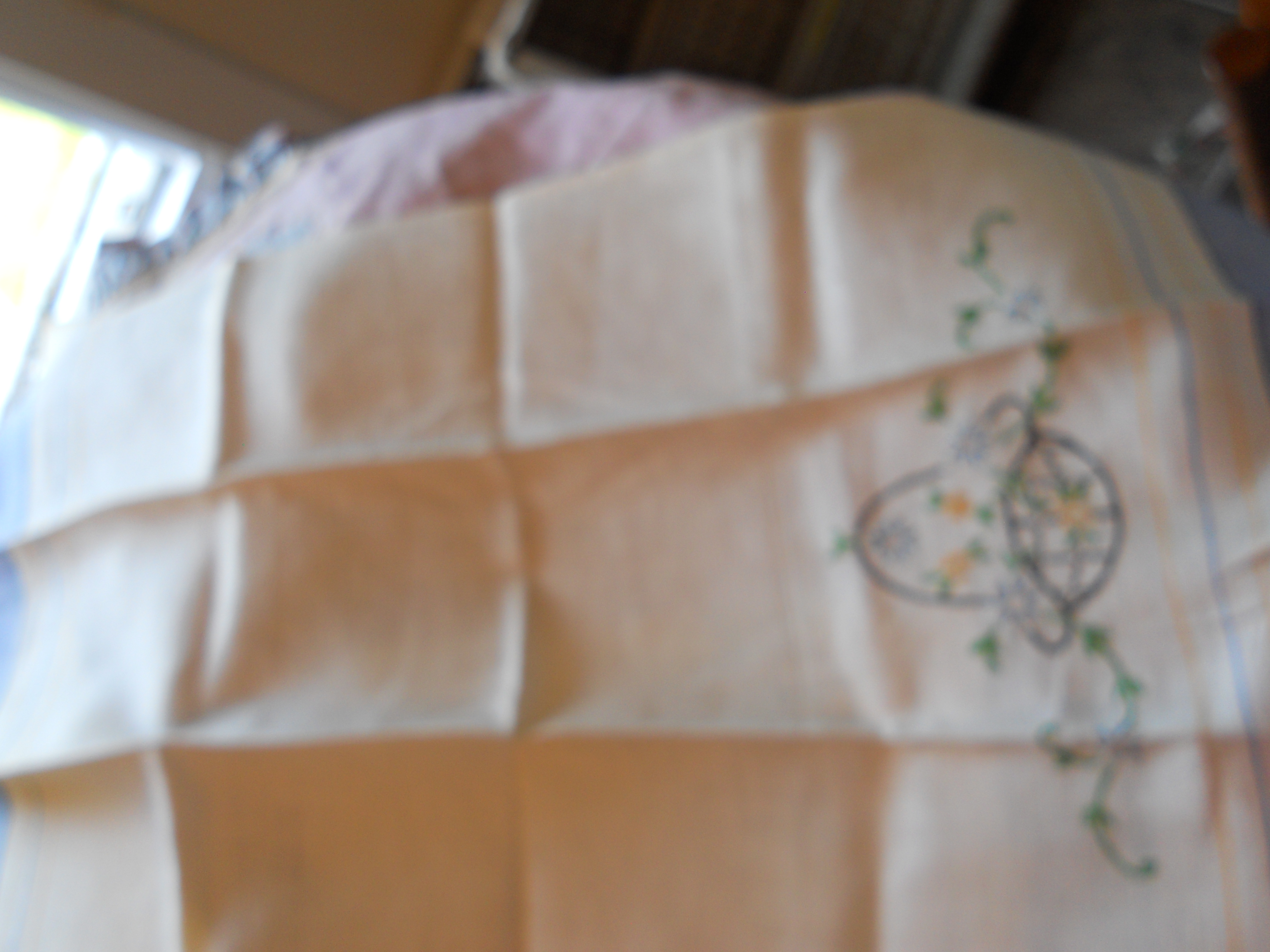 Linen Floral Embroidered Hand Towels set of 2