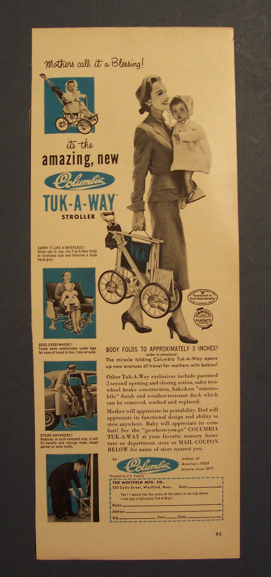 1954 Columbia Tuk - A - Way Stroller