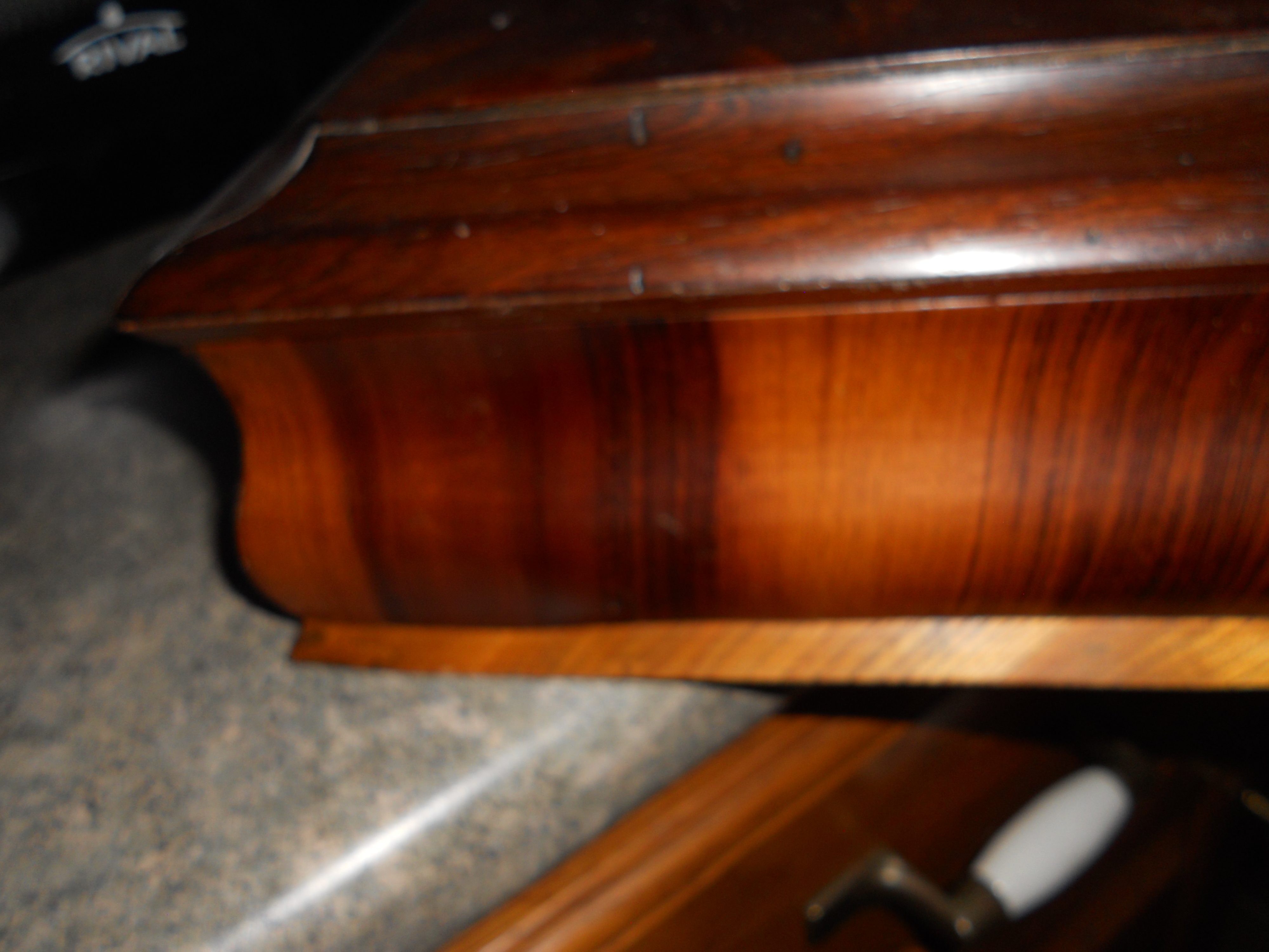 Early Veneer Wooden Box Felt lined