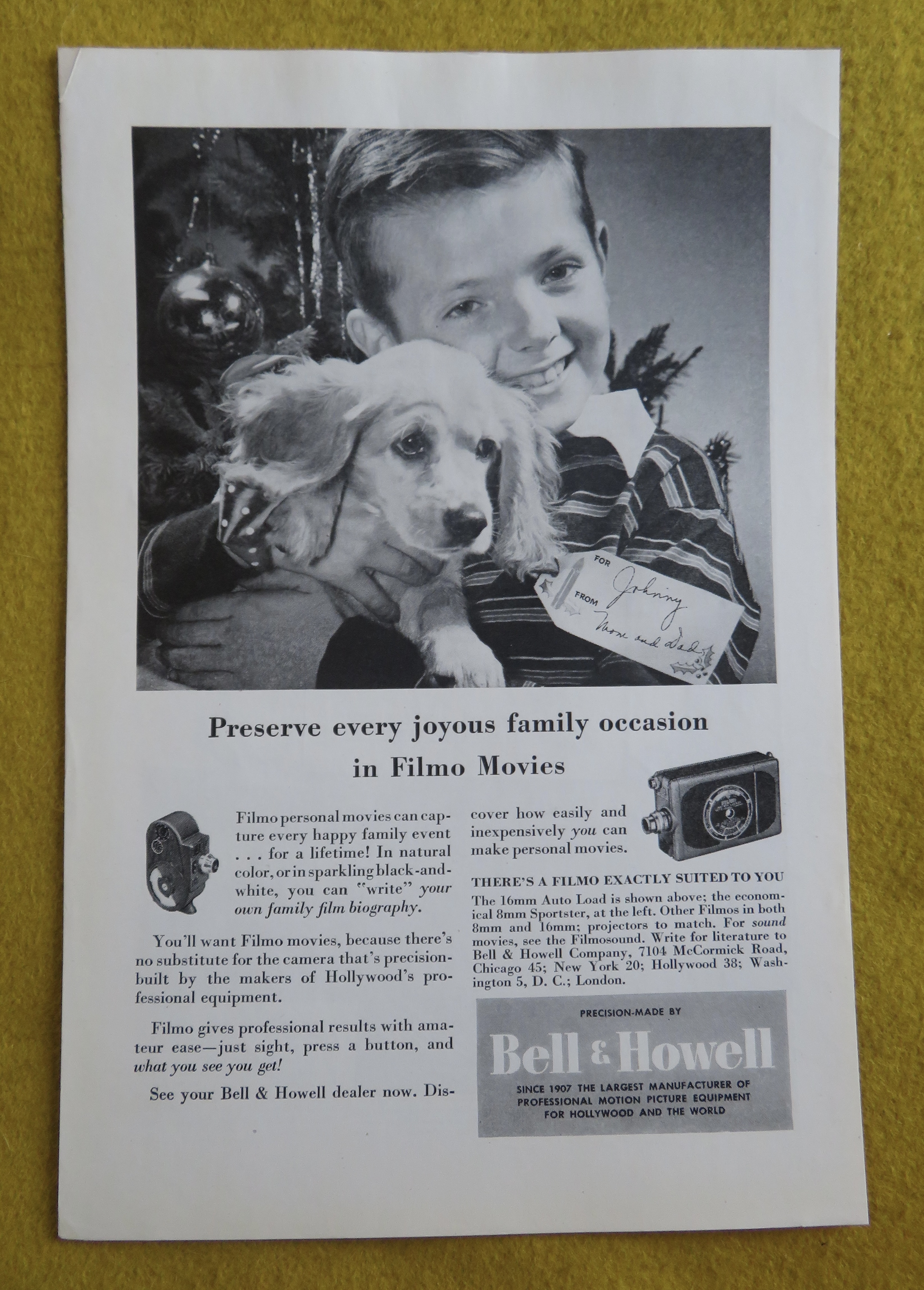 1946 Bell & Howell with a Little Boy & His Puppy Dog