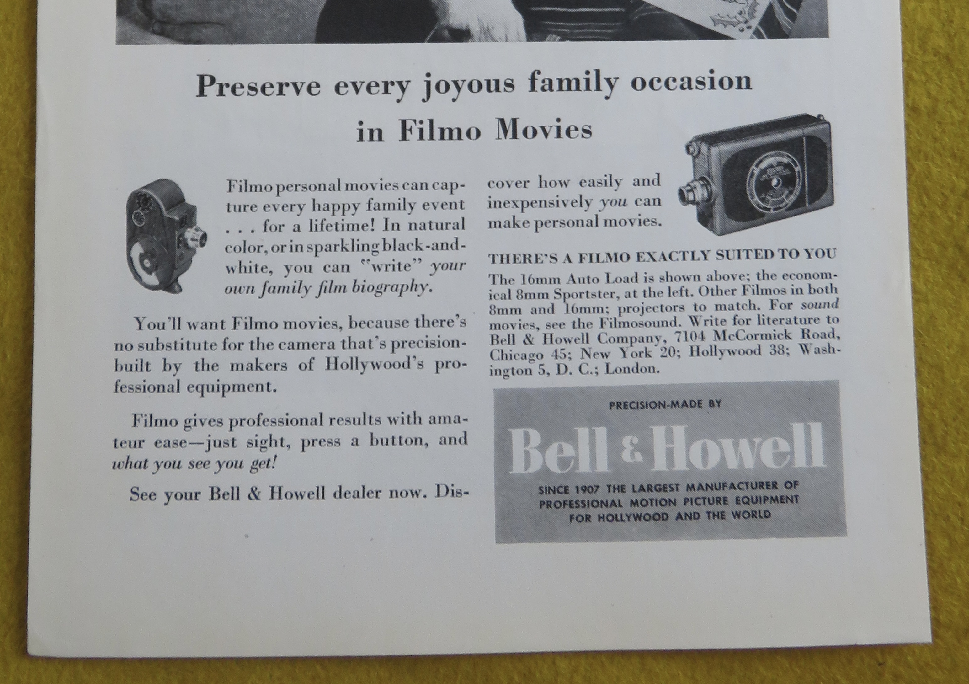 1946 Bell & Howell with a Little Boy & His Puppy Dog