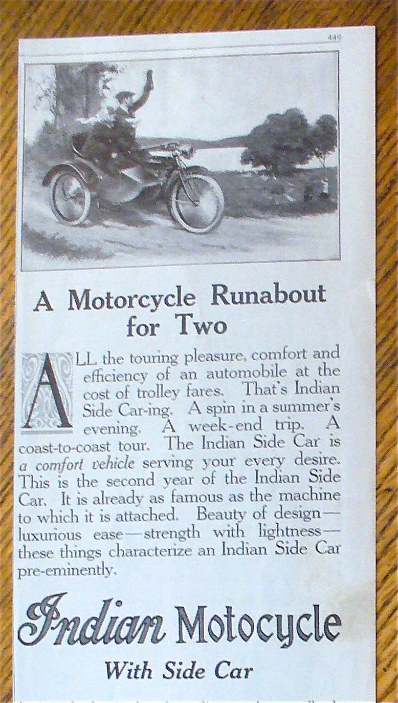 1914 Indian Motorcycle with Motorcycle with Side Car