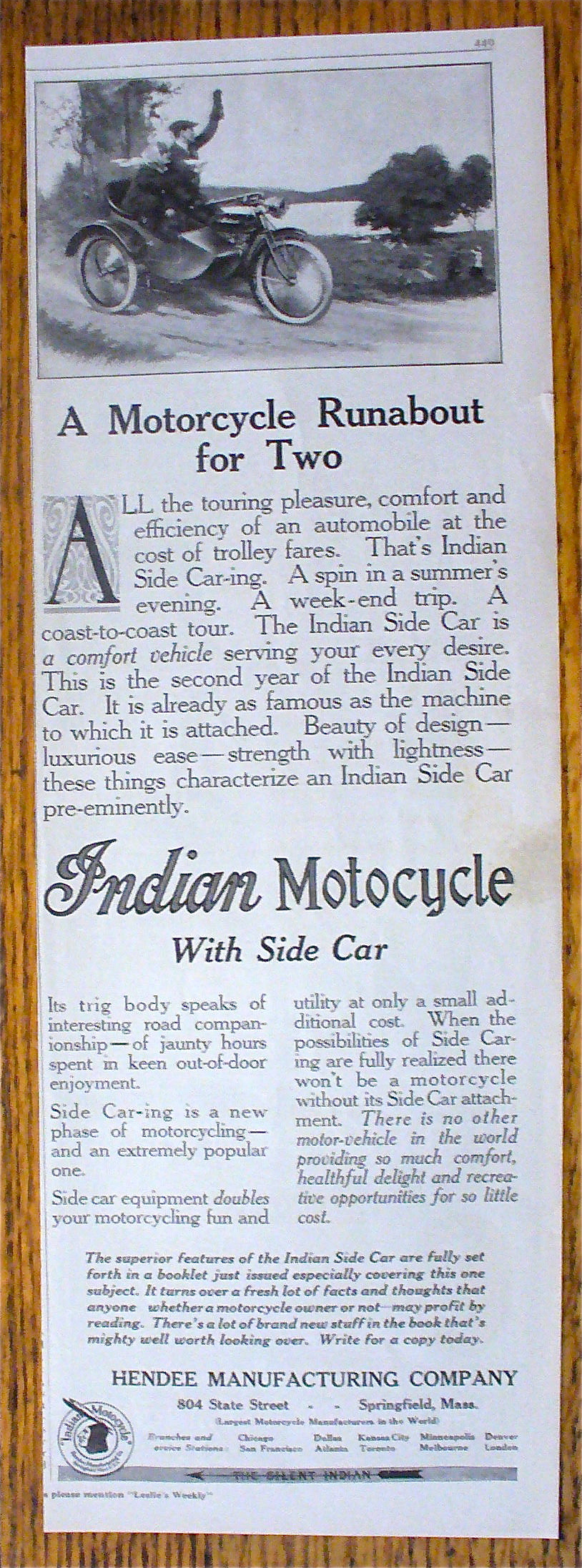1914 Indian Motorcycle with Motorcycle with Side Car