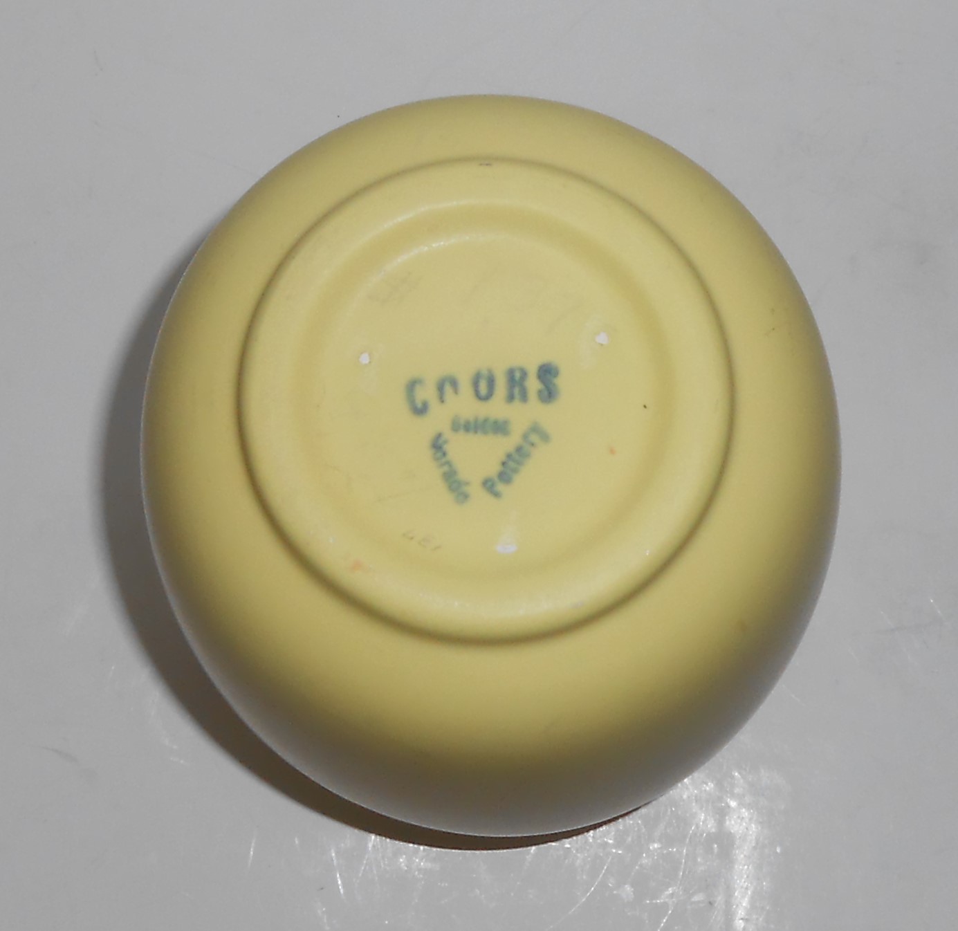 Coors Art Pottery Matte Yellow / Matte White Minturn Va