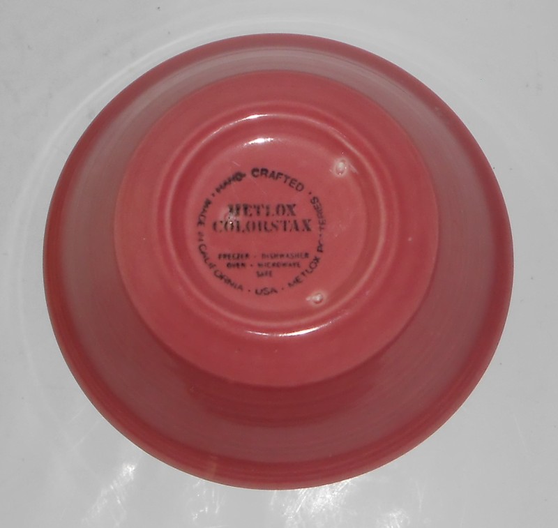 Metlox Pottery Poppy Trail Colorstax Pink Rose Cereal Bowl