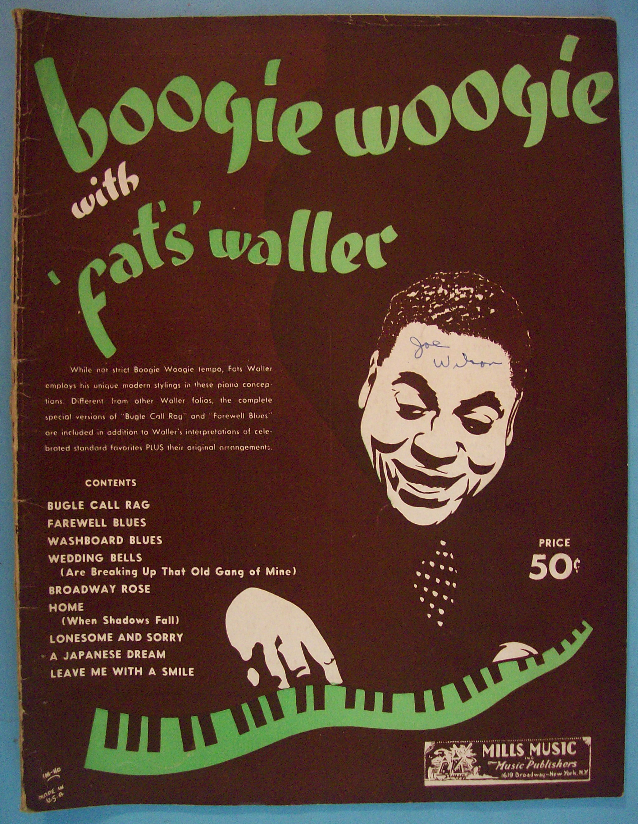 Sheet Music For 1941 Boogie Woogie With Fats Waller