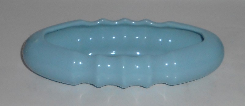 VINTAGE Alamo Art Pottery Turquoise #734 Low Planter Bowl