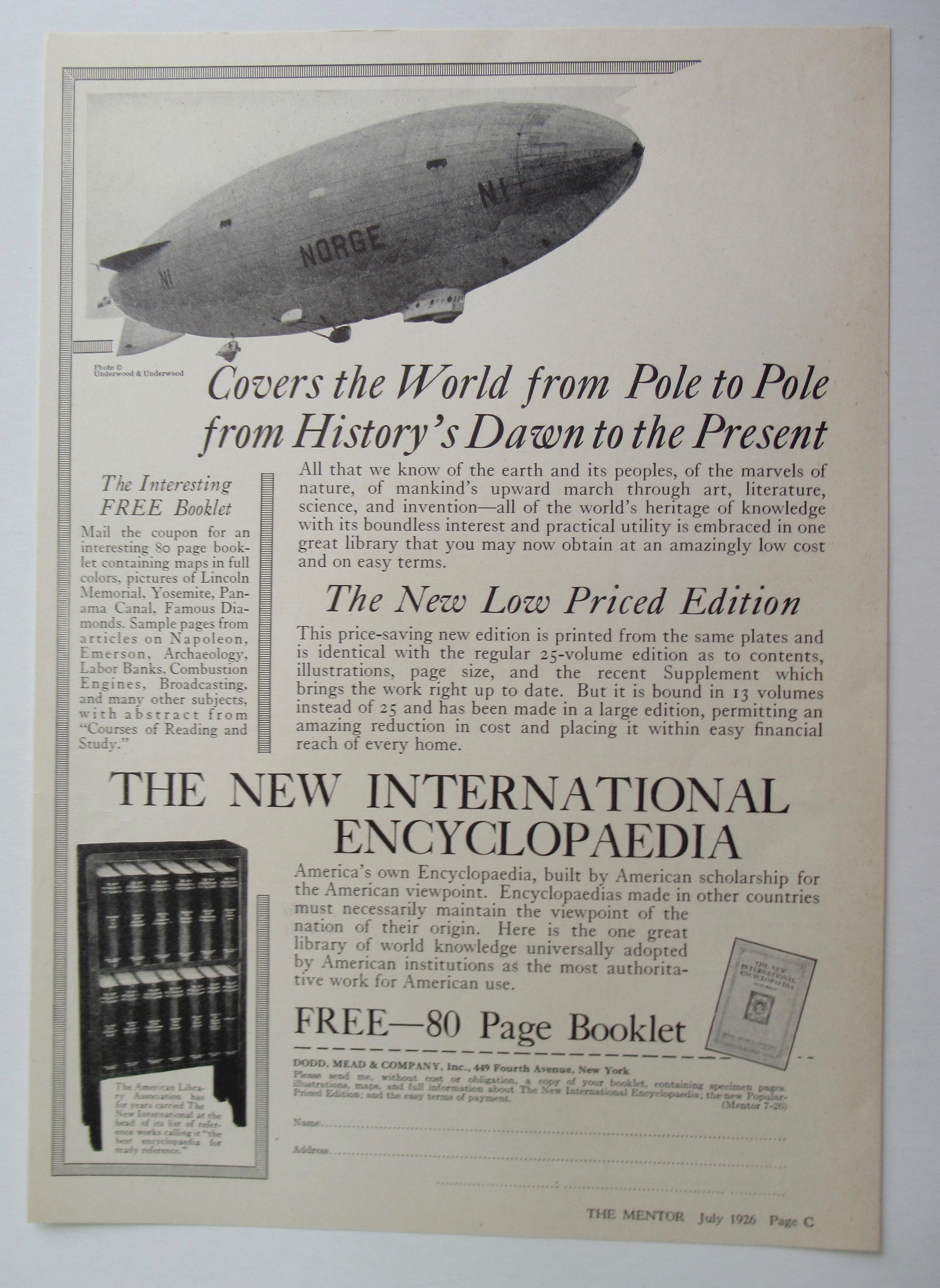 1926 International Encyclopedia w/ The World's History