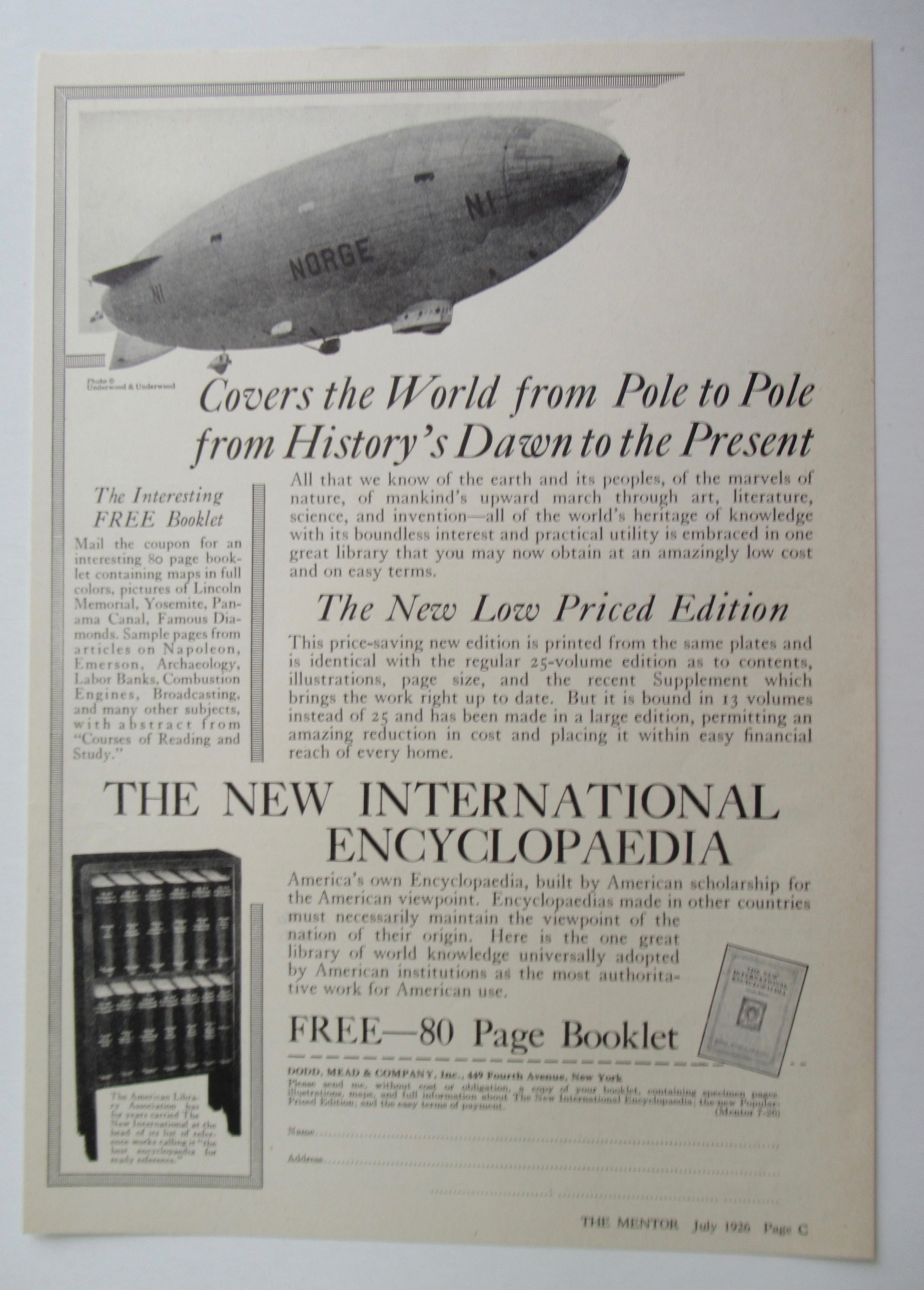 1926 International Encyclopedia w/ The  World's History