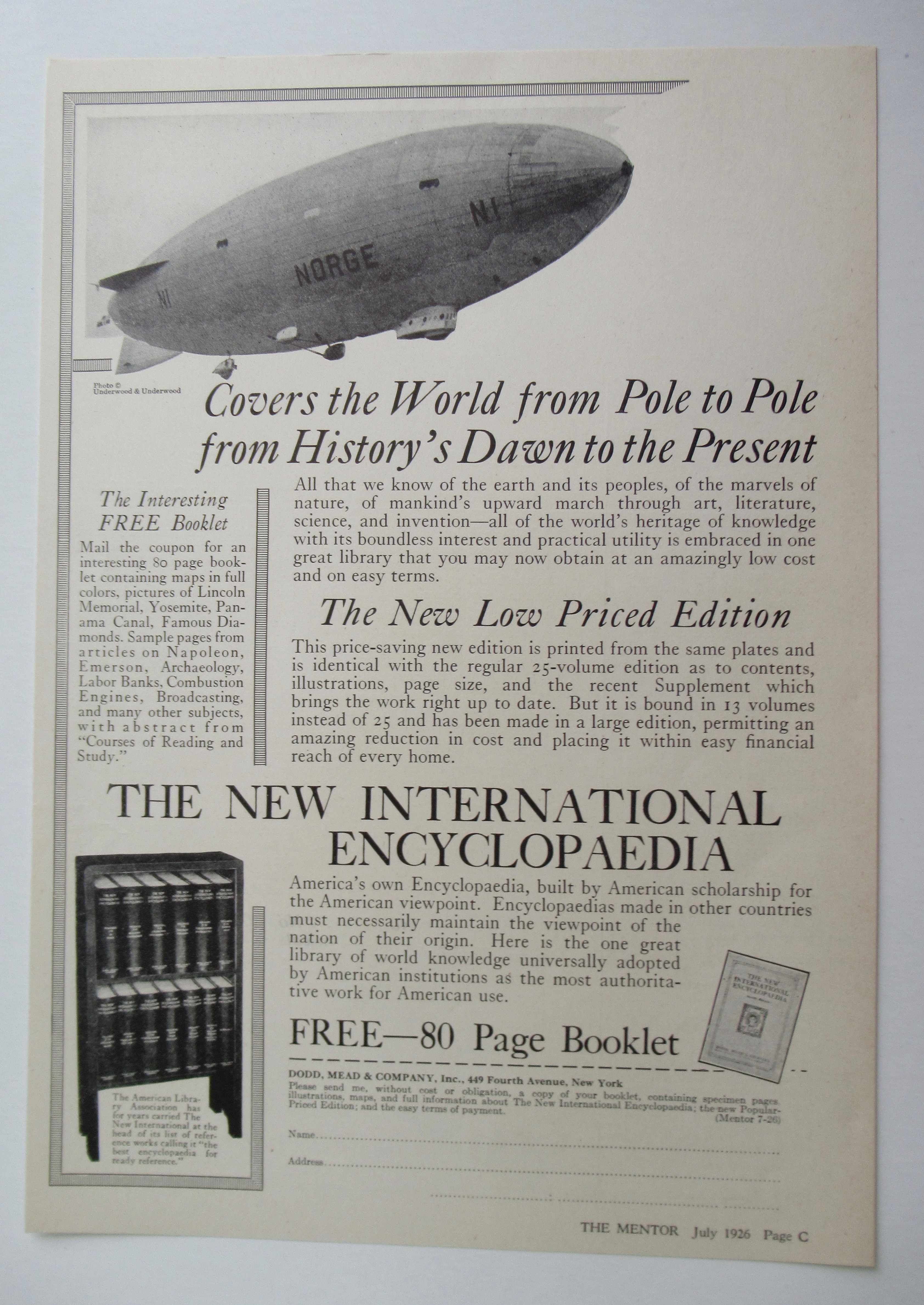 1926 International Encyclopedia w/ The  World's History