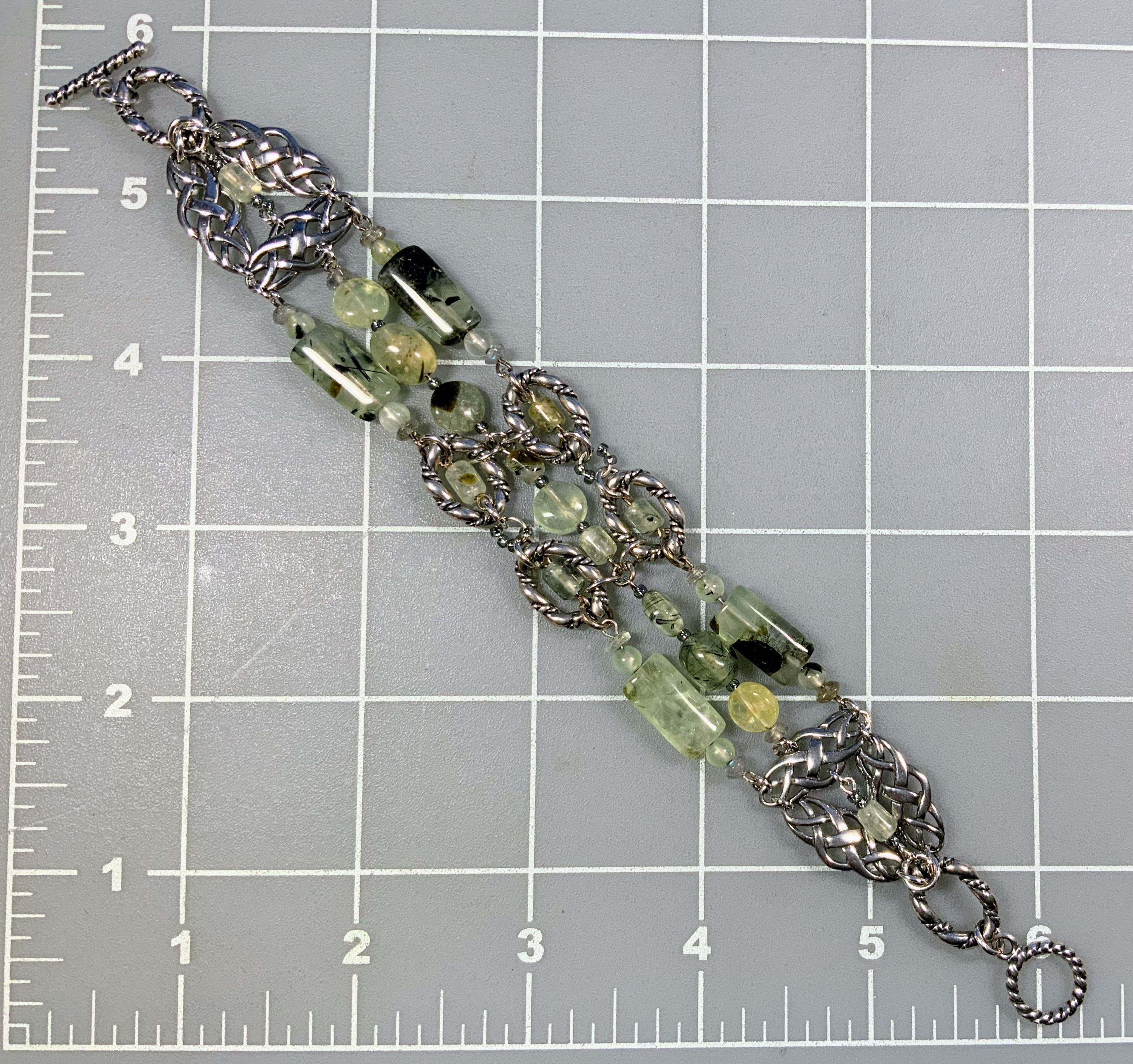 Prehnite Sterling Silver Toggle Bracelet